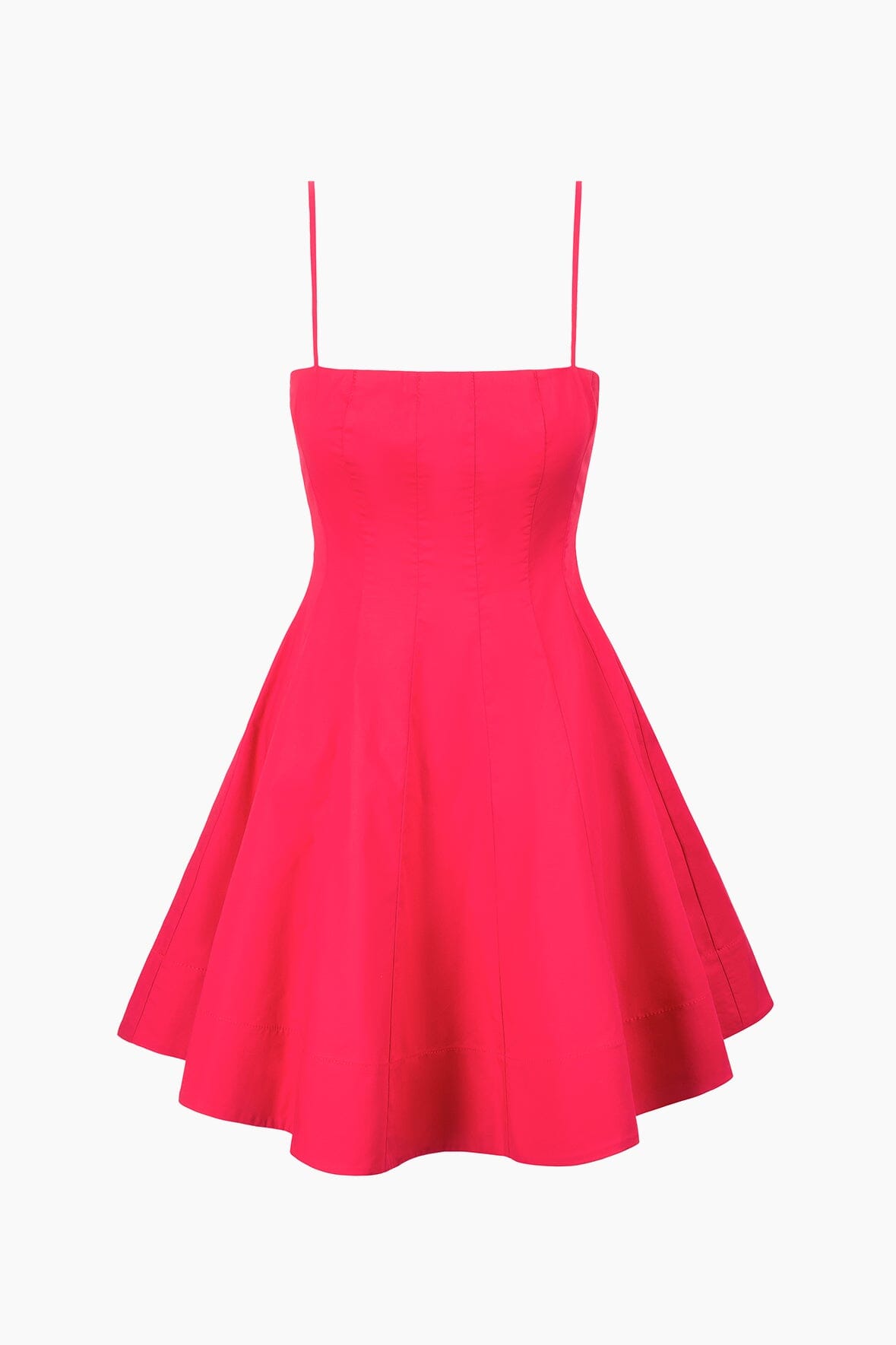 Wylie Corset Mini Dress in Cherry Cotton Poplin