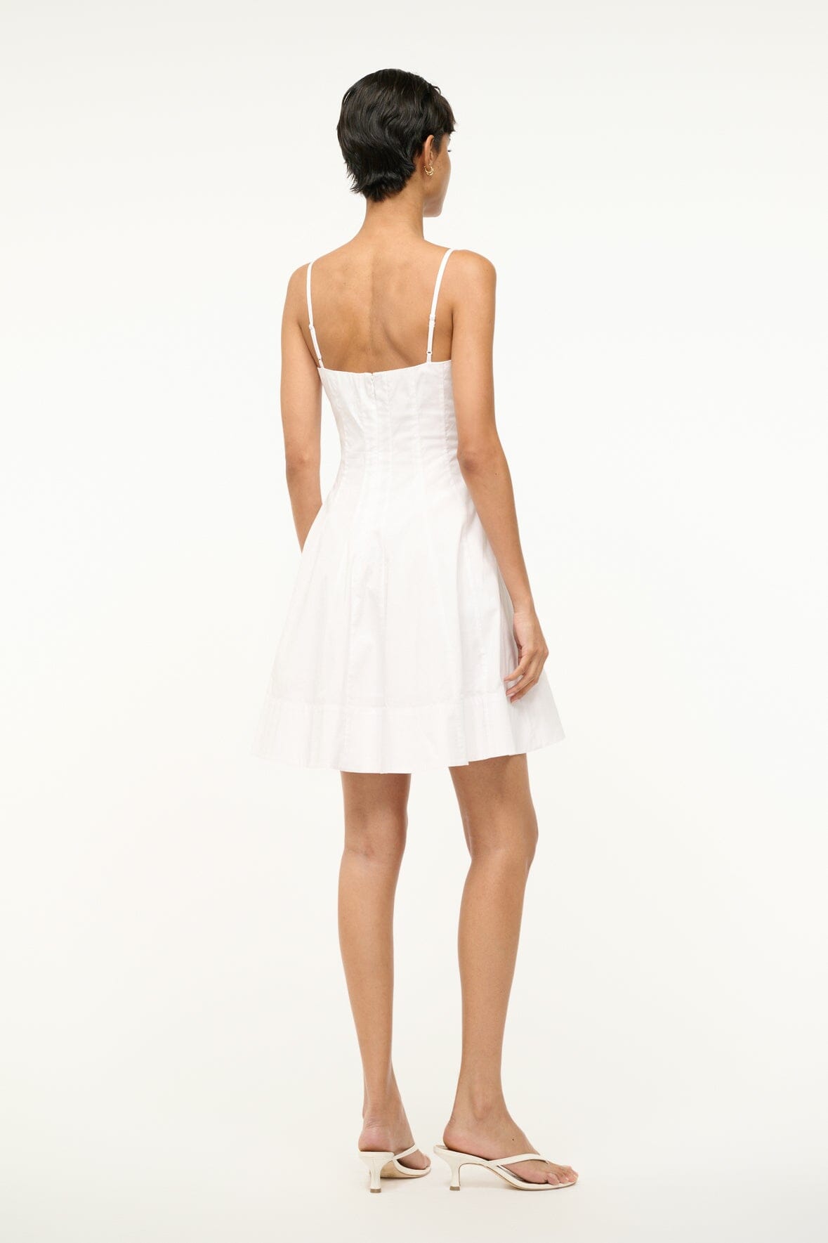 Wylie Cotton Poplin Mini Dress with Corset Panel - White
