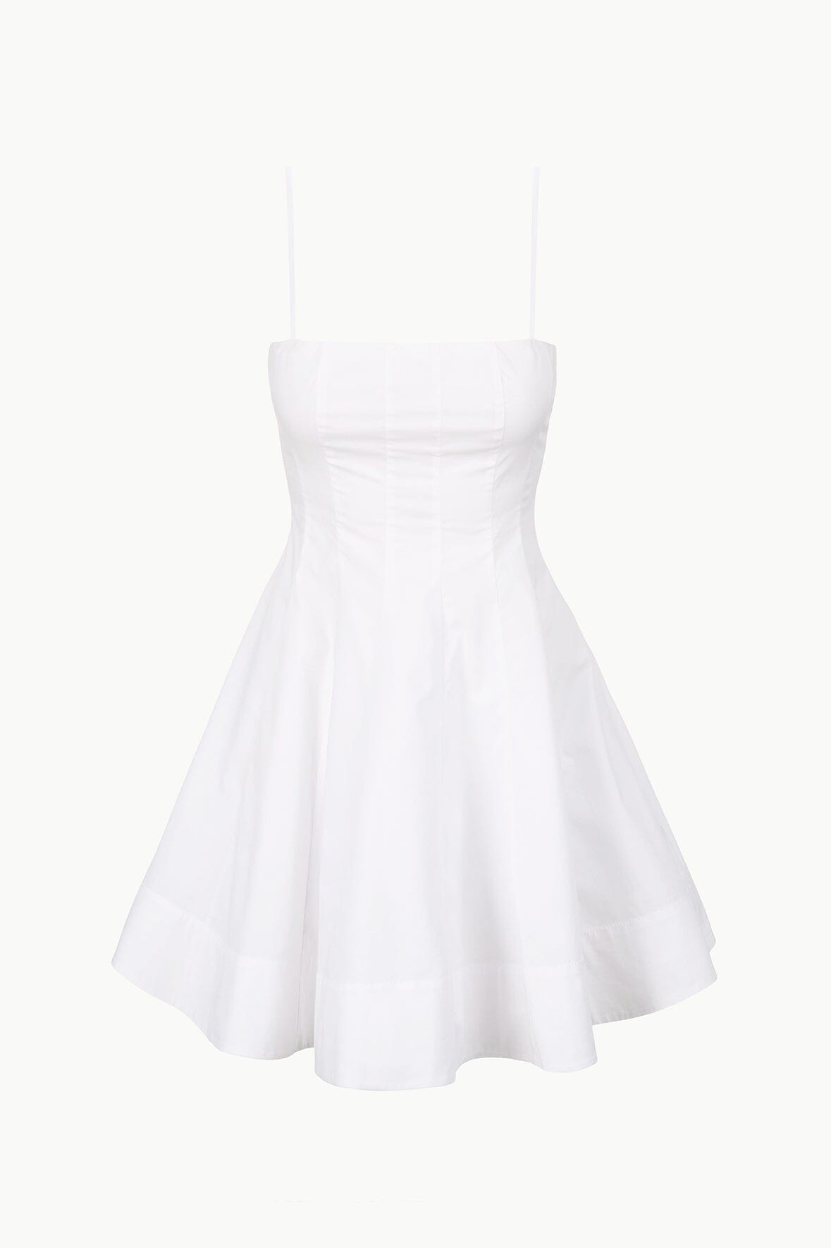 Wylie Cotton Poplin Mini Dress with Corset Panel - White