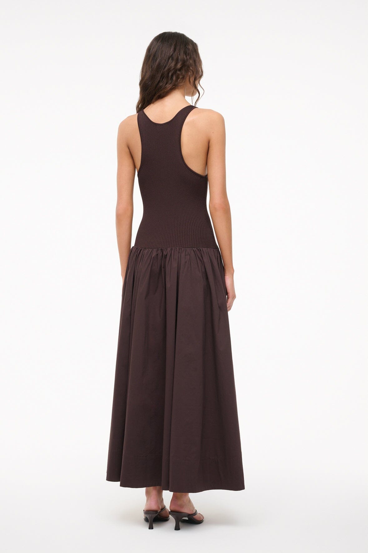 Yamila Racerback Tank Dress with A-Line Skirt - Earth Tone