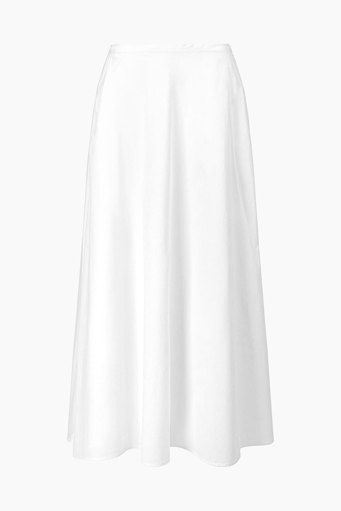 White Cotton Poplin Axel Maxi Skirt with Pockets