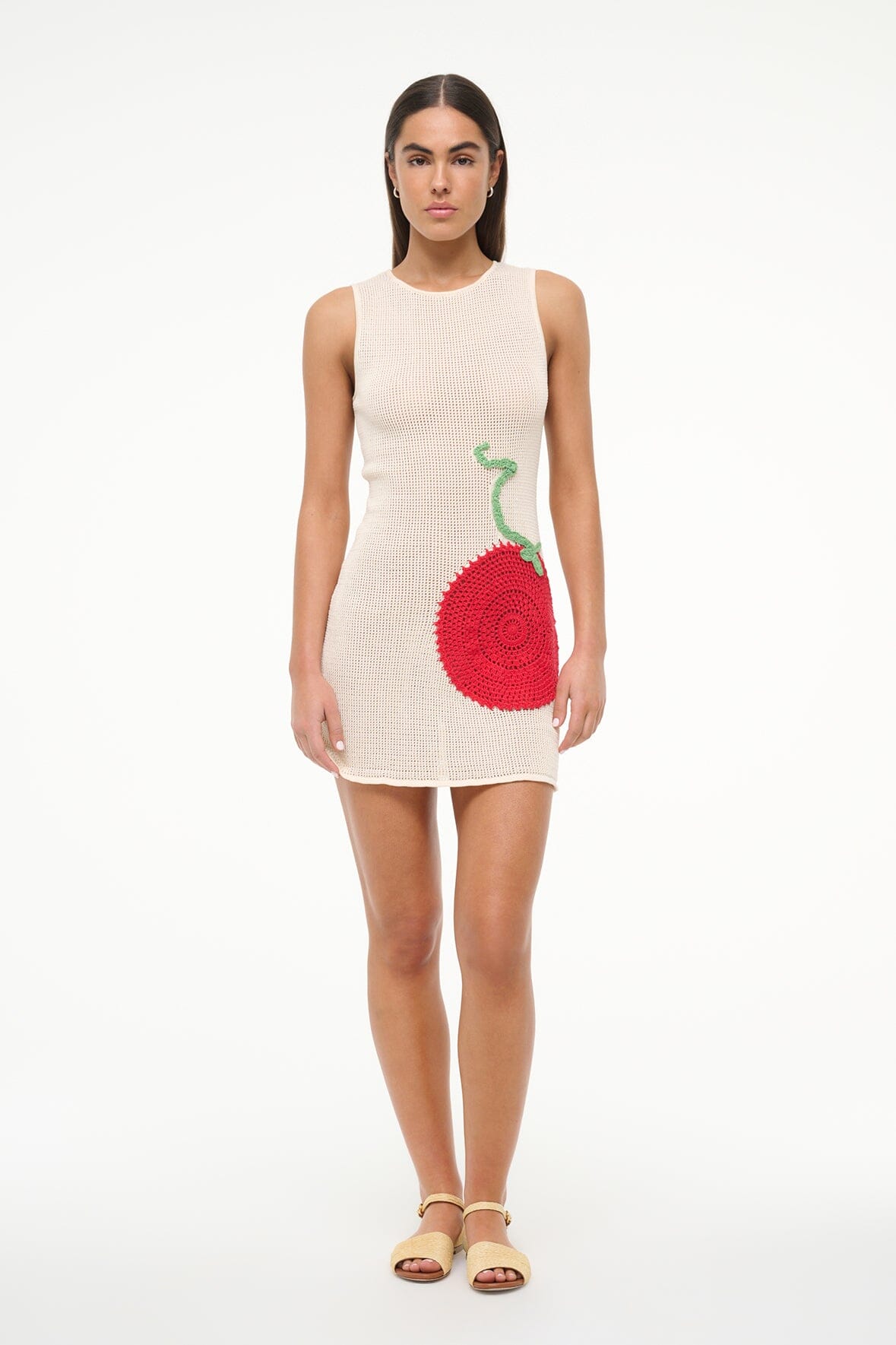 Bailey Cotton Coverup Dress with Crochet Appliques | Roma Ivory