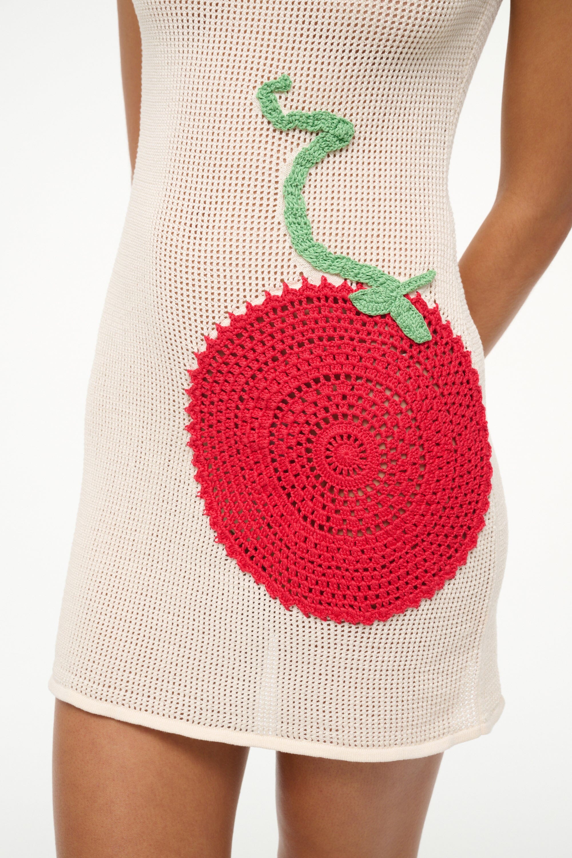 Bailey Cotton Coverup Dress with Crochet Appliques | Roma Ivory