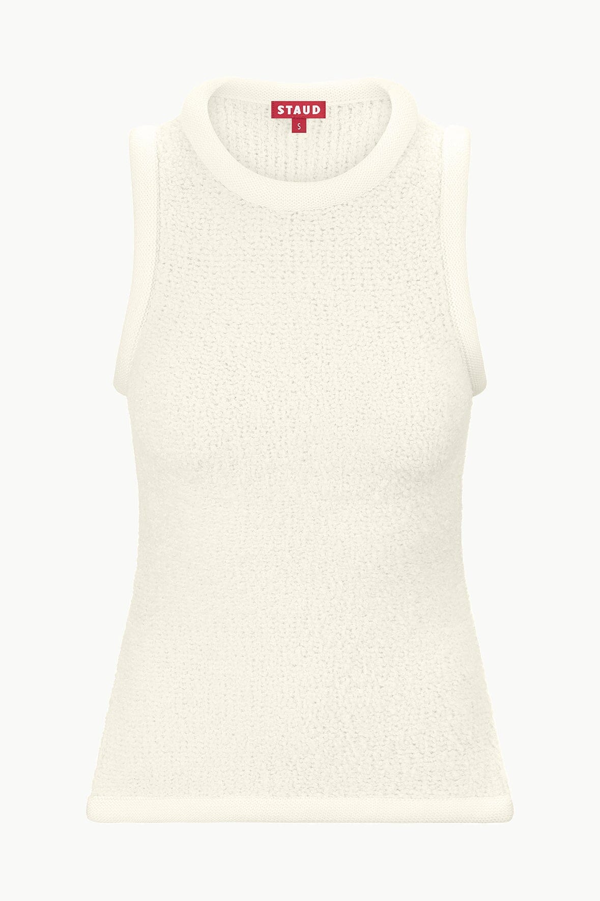 Aerin Chunky Knit Tank Top in Ivory with Side Slits