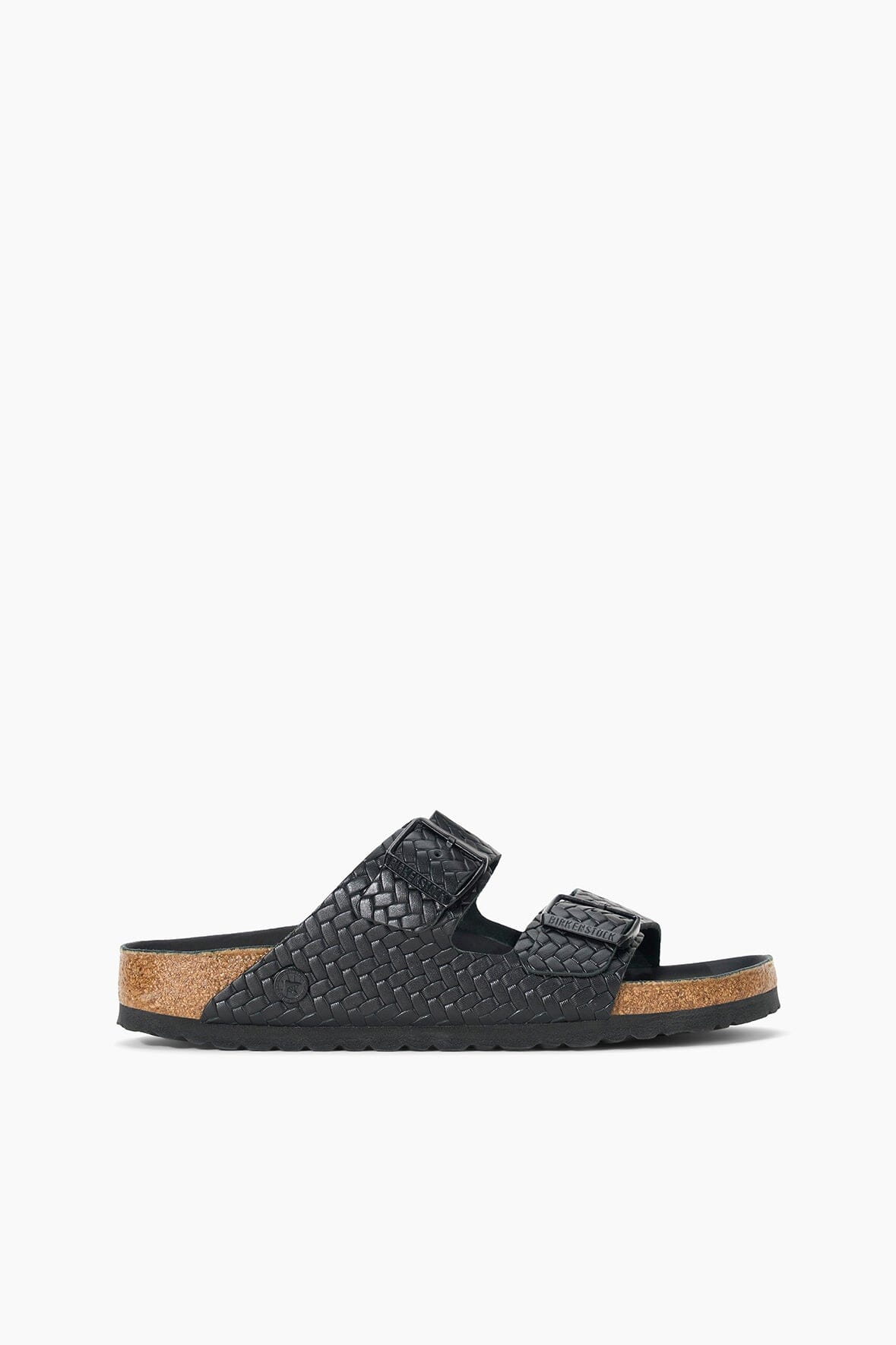 Birkenstock Arizona Woven Leather Sandals - Black Narrow Fit