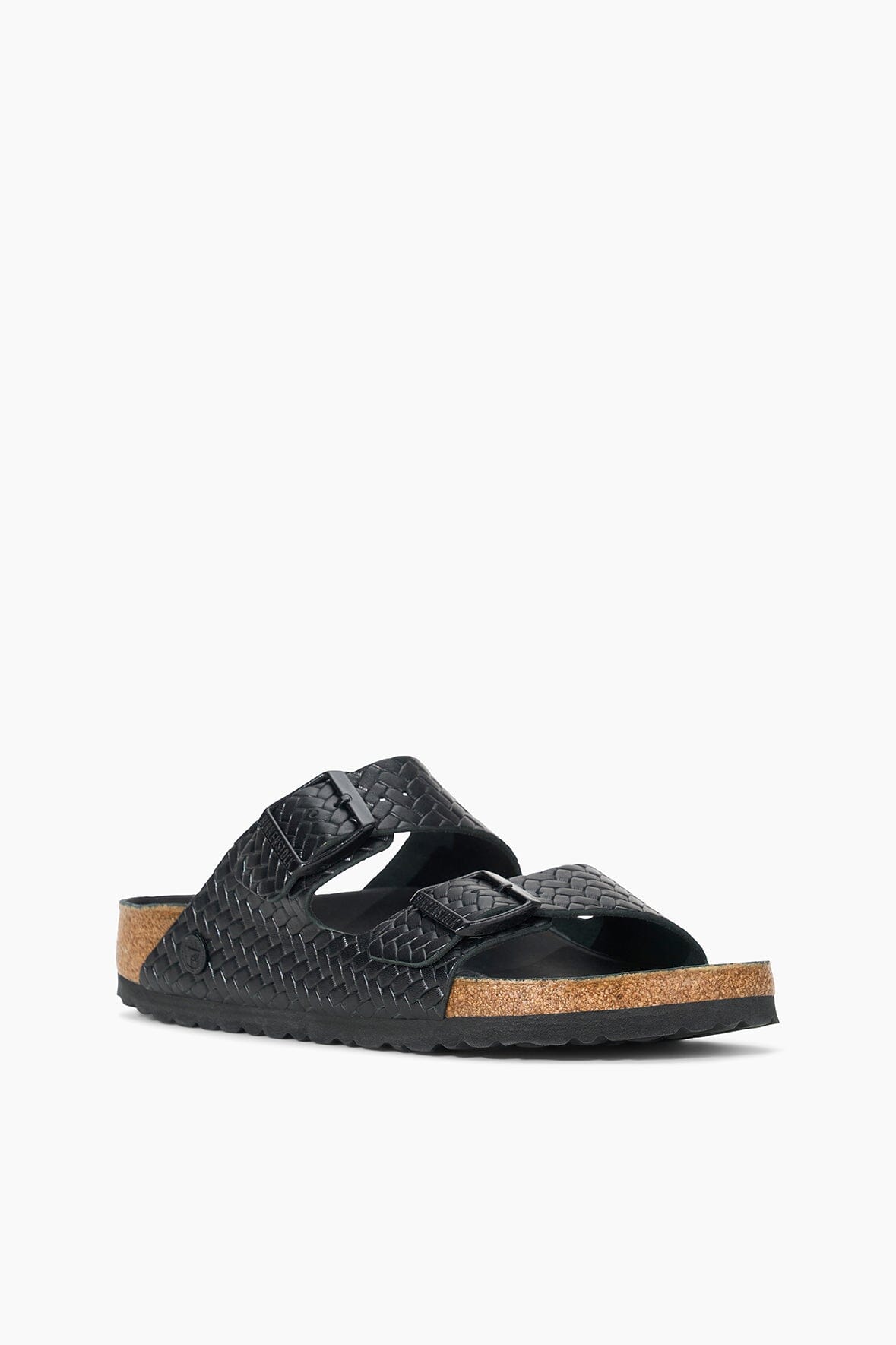 Birkenstock Arizona Woven Leather Sandals - Black Narrow Fit