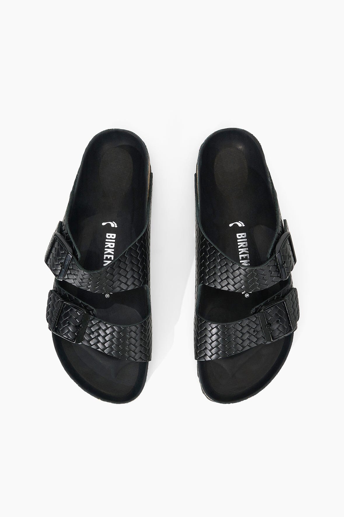Birkenstock Arizona Woven Leather Sandals - Black Narrow Fit