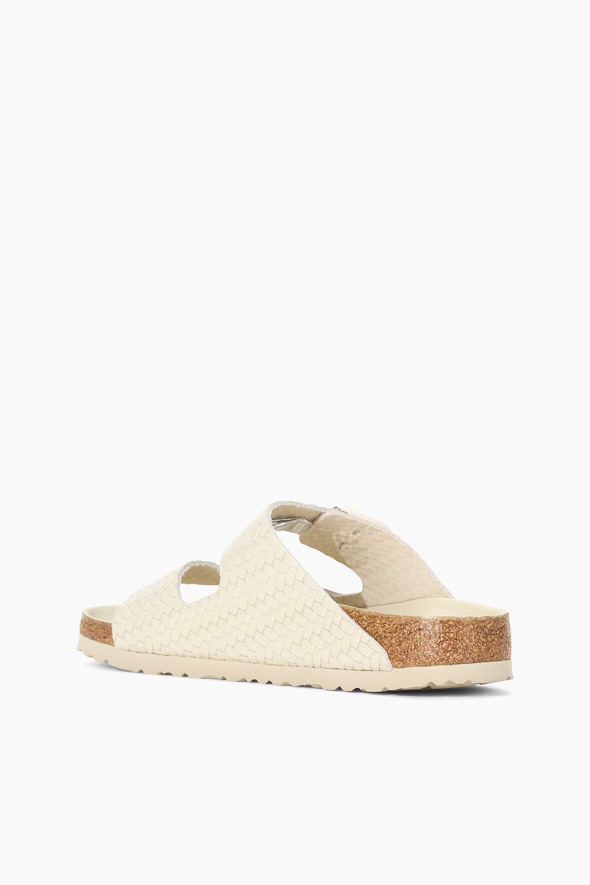 Birkenstock Arizona Woven Leather Sandals in Ecru