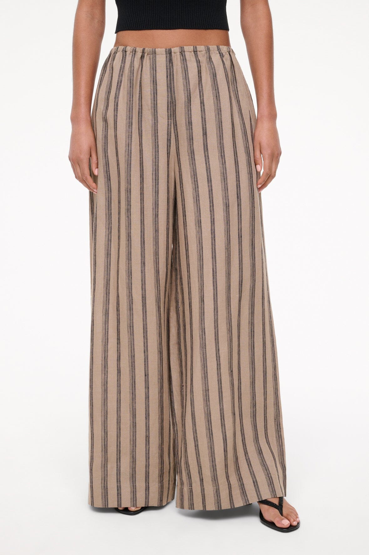 Bonfire Linen Pants | Wide Leg Summer Stripe Pull-On