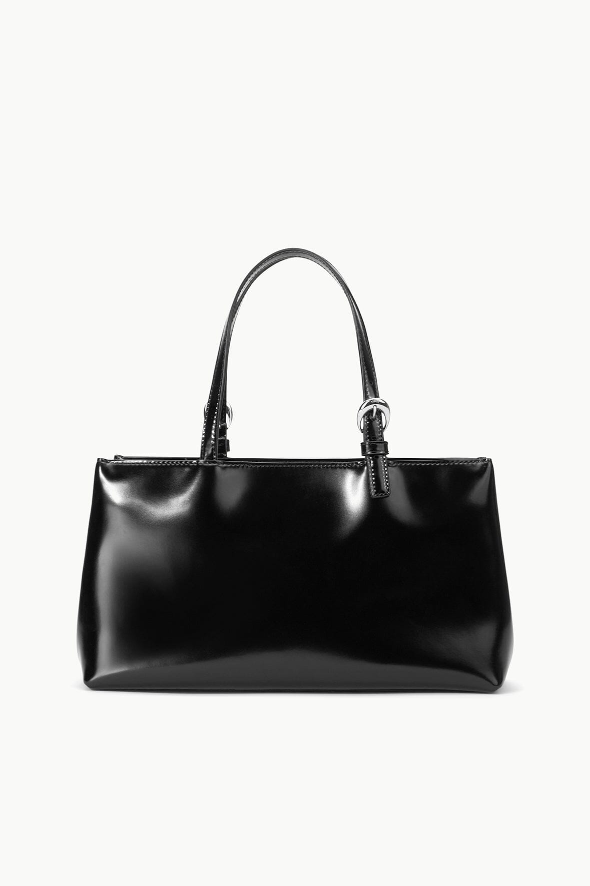 Brando Black Leather Handbag with Adjustable Handles & Moon Buckle