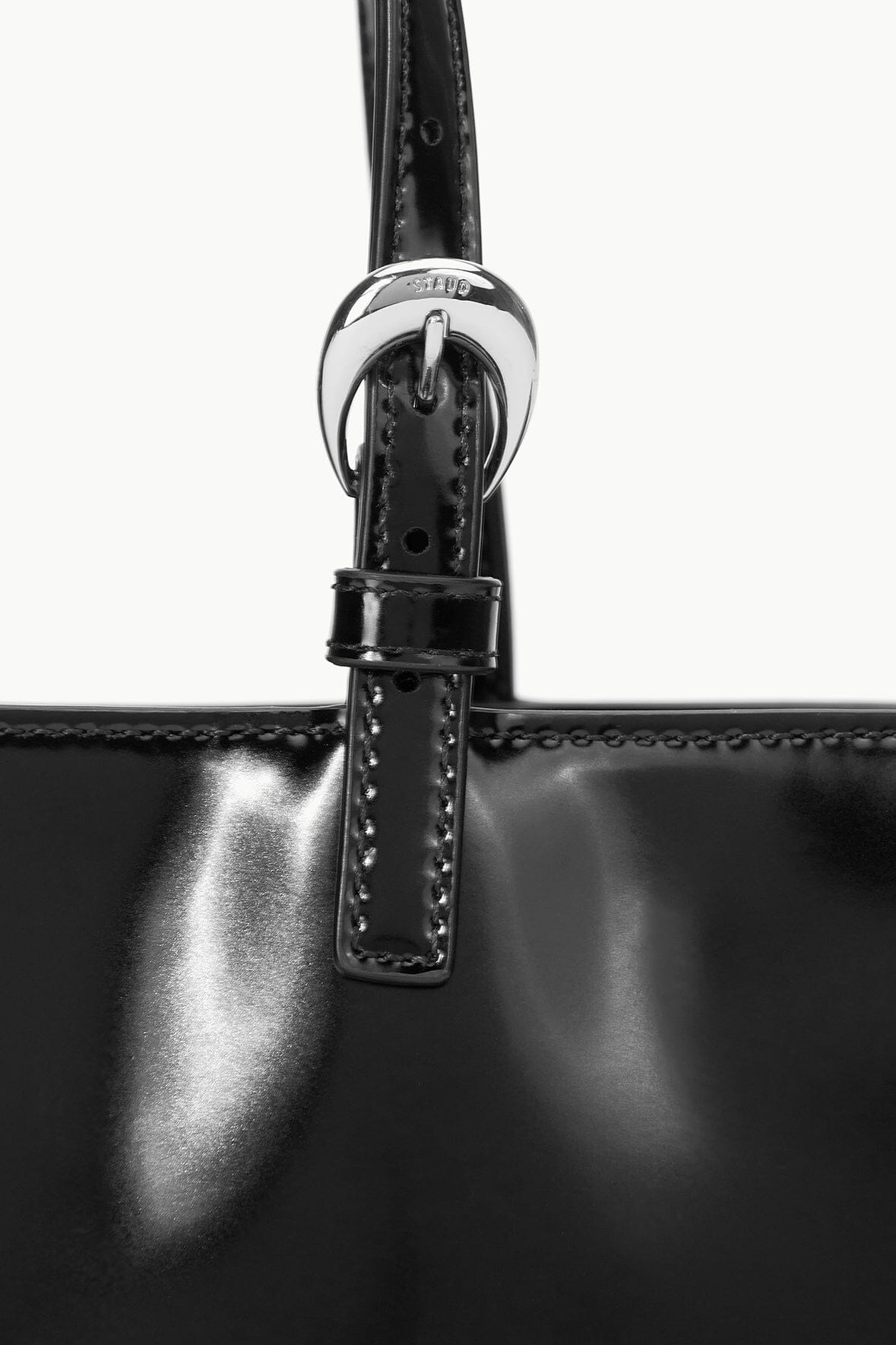 Brando Black Leather Handbag with Adjustable Handles & Moon Buckle
