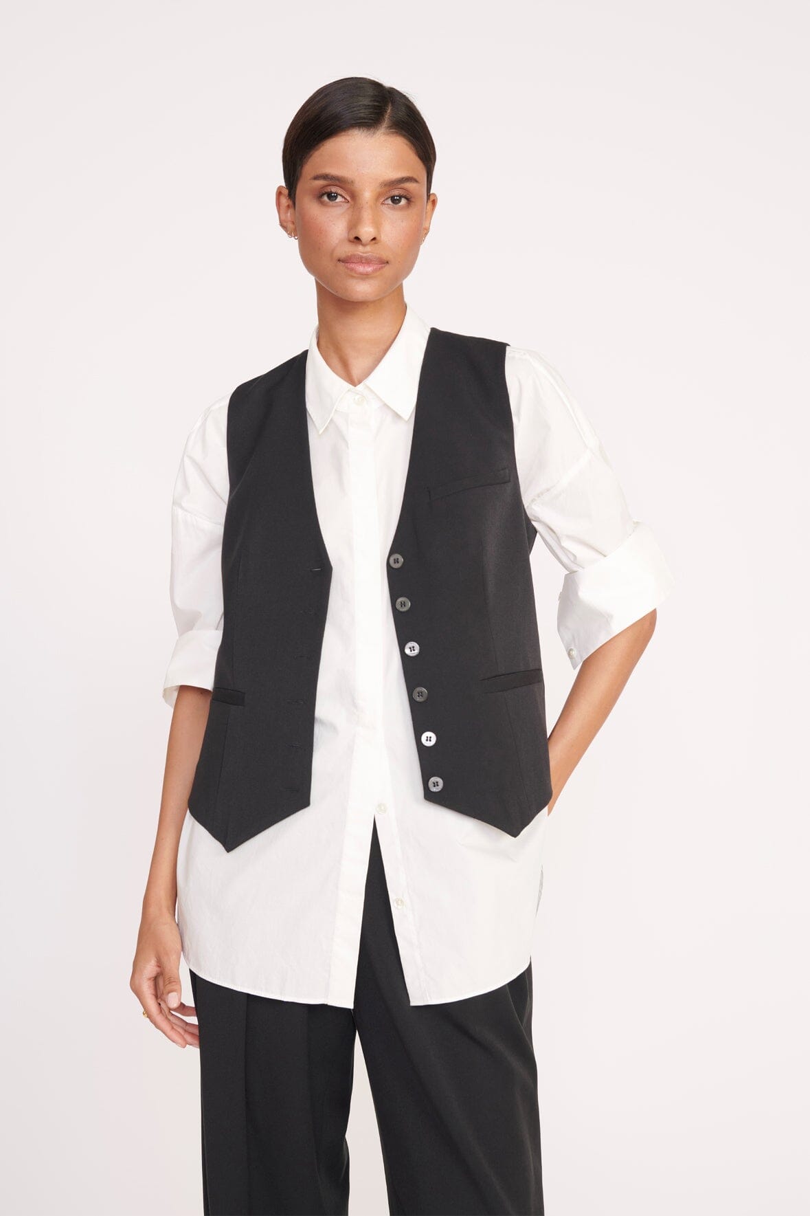 Brett Black Vest for Tailored Layering | Men's Suit Accessory