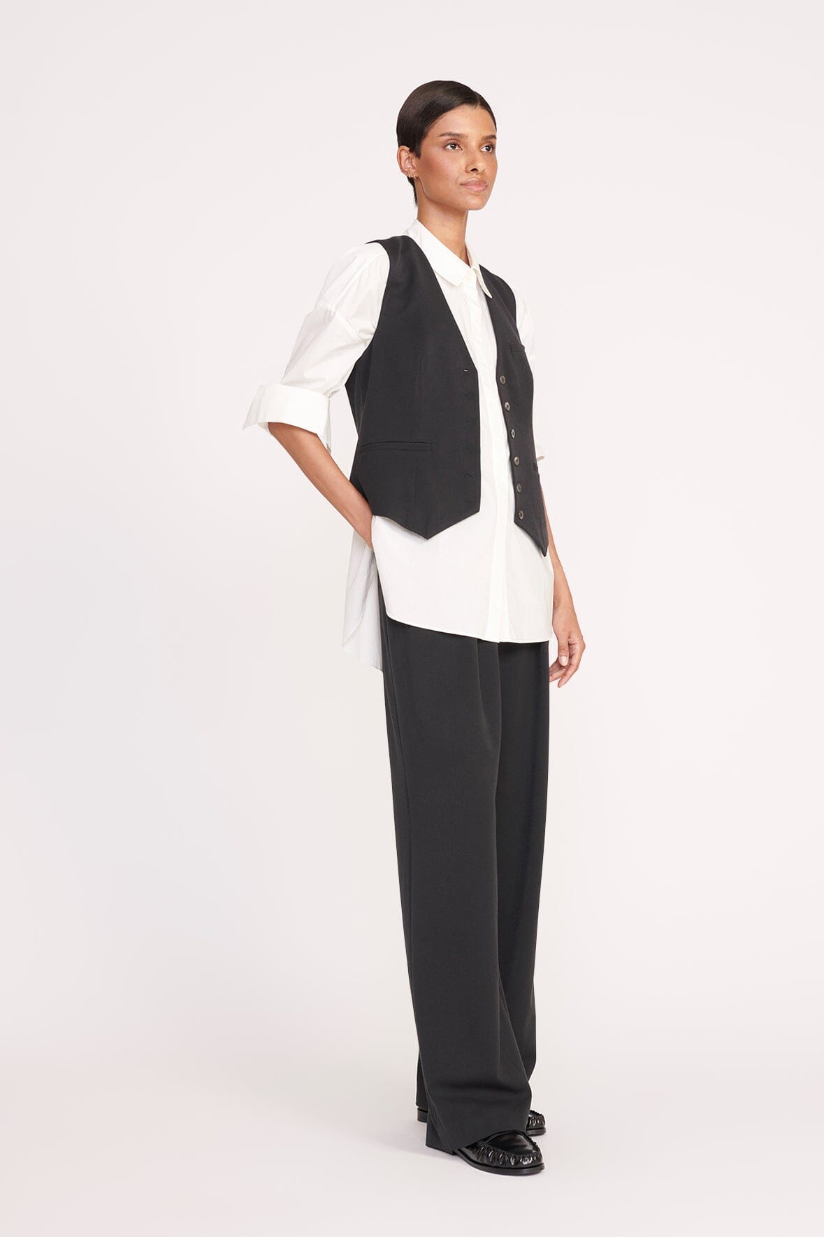 Brett Black Vest for Tailored Layering | Men's Suit Accessory