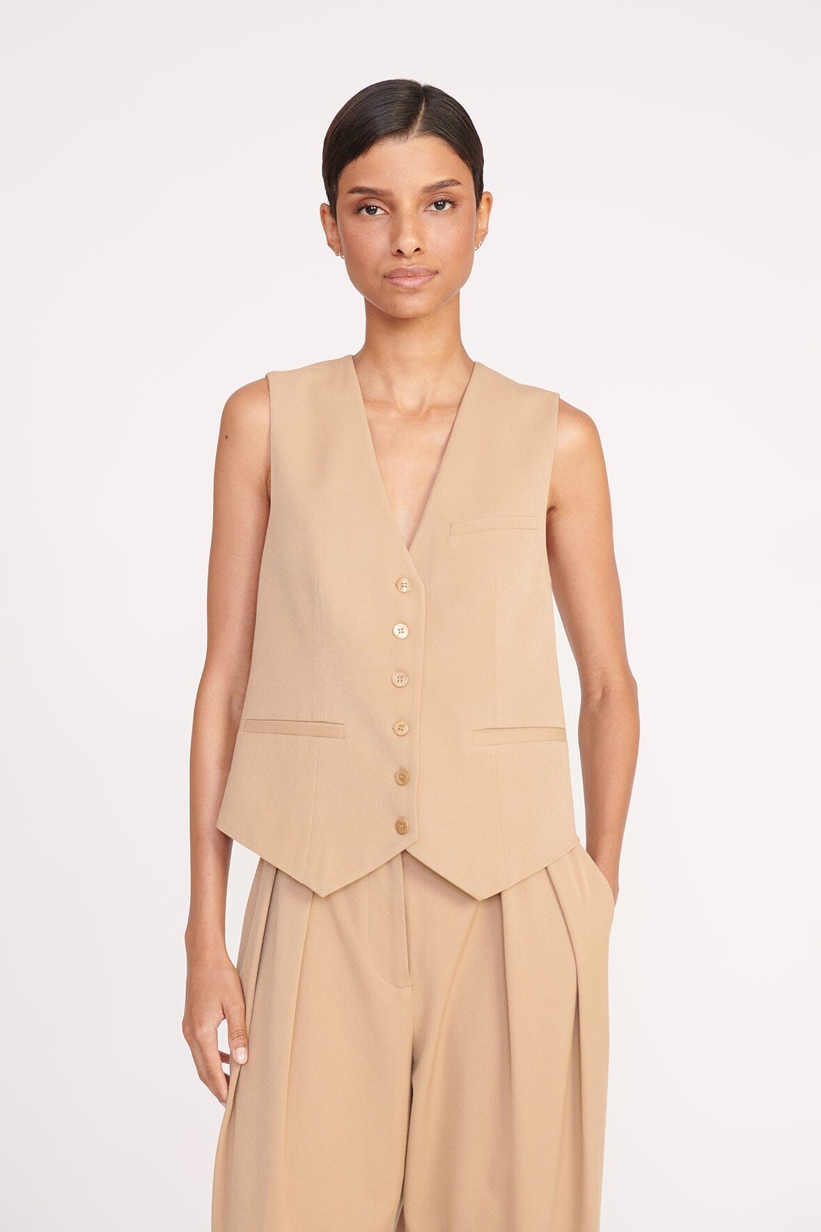 Brett Camel Vest for Layering with Suits