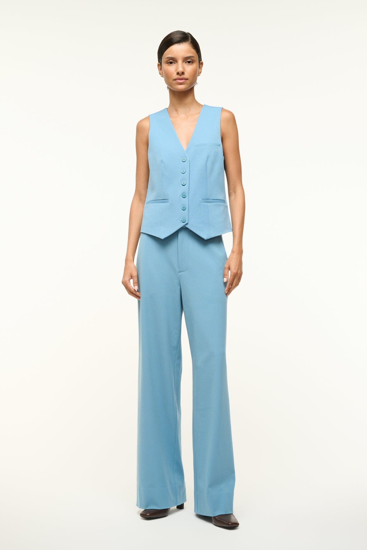 Brett Slate Blue Vest for Layering with Suits