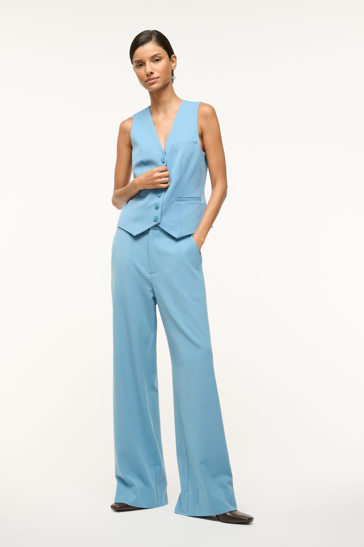 Brett Slate Blue Vest for Layering with Suits