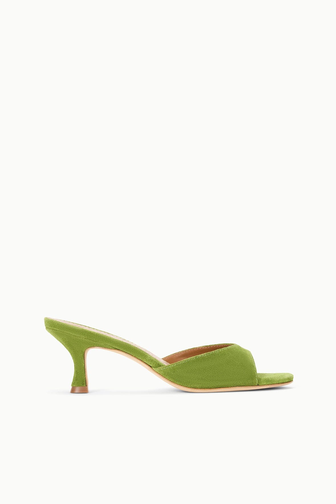 Brigitte Suede Kitten Heel Mule | Open-Toe Meadow
