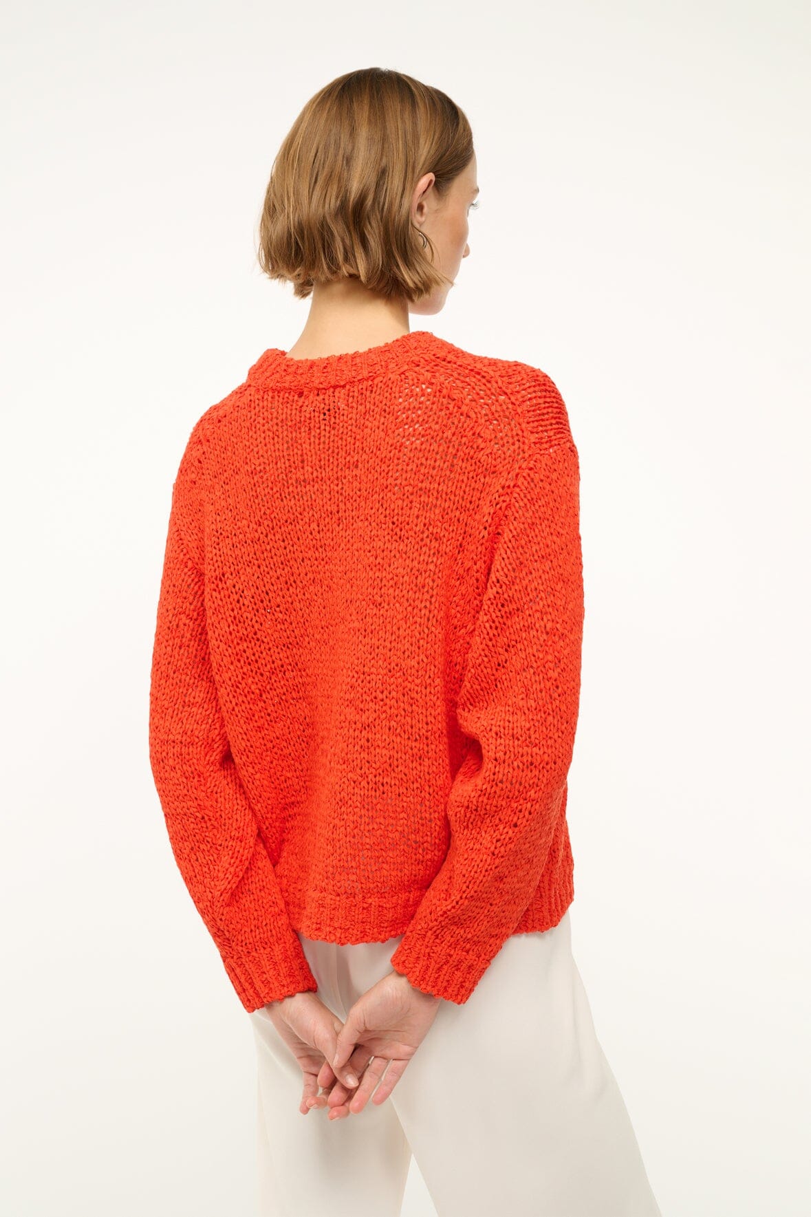 Organic Cotton Cala Sweater - Chunky Crewneck Knit in Cayenne