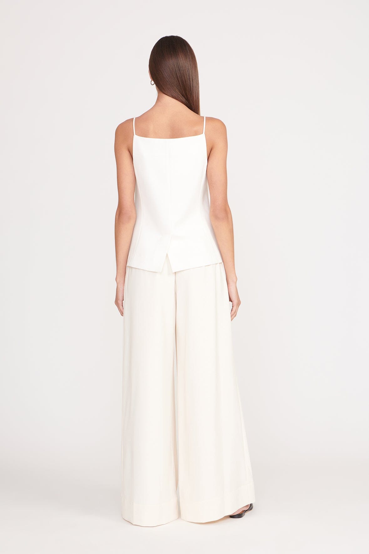 Caleb High Waist Wide Leg Pants in Ecru