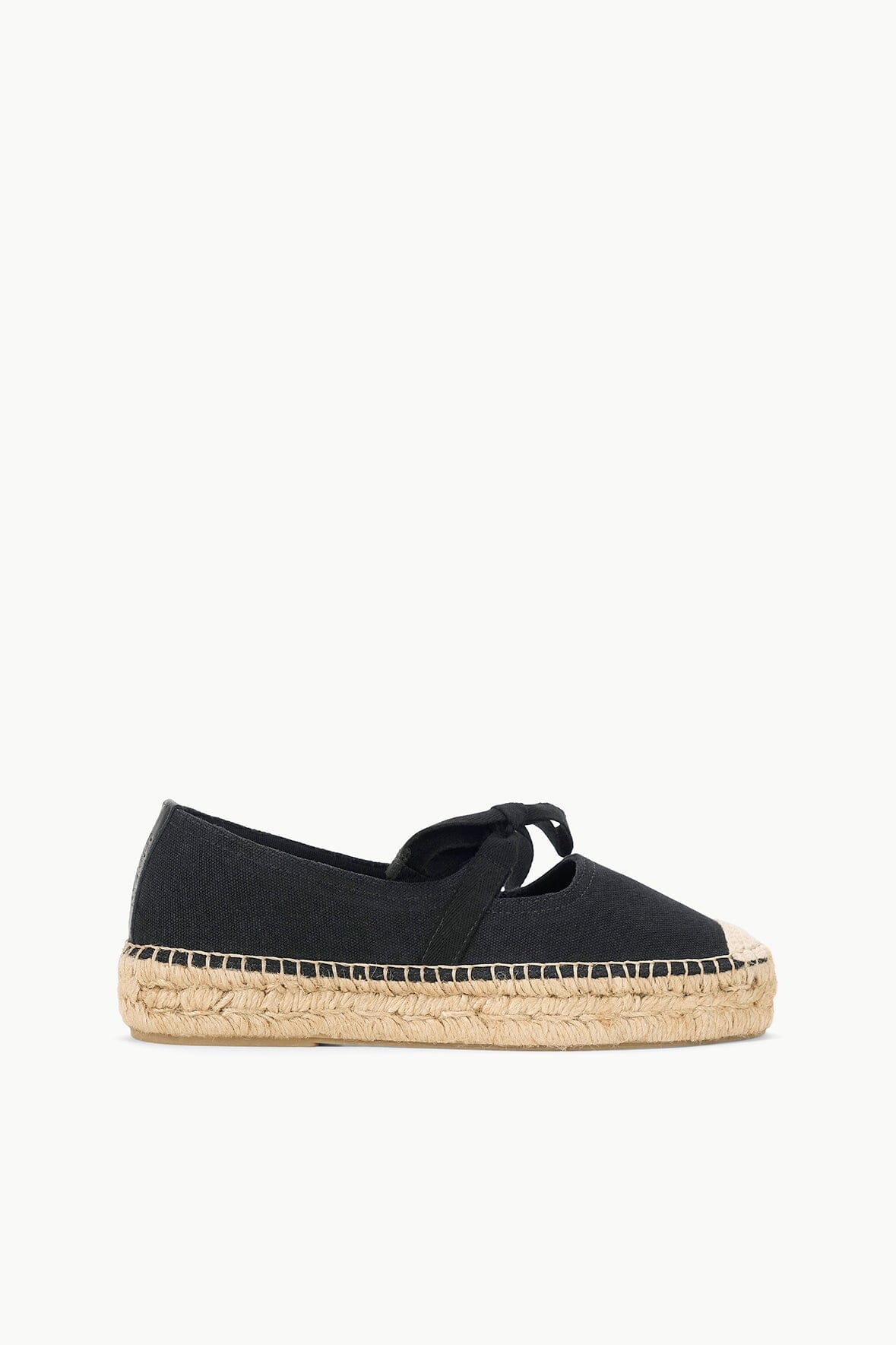 Calla Black Espadrille Mary Jane Shoes with Platform Sole