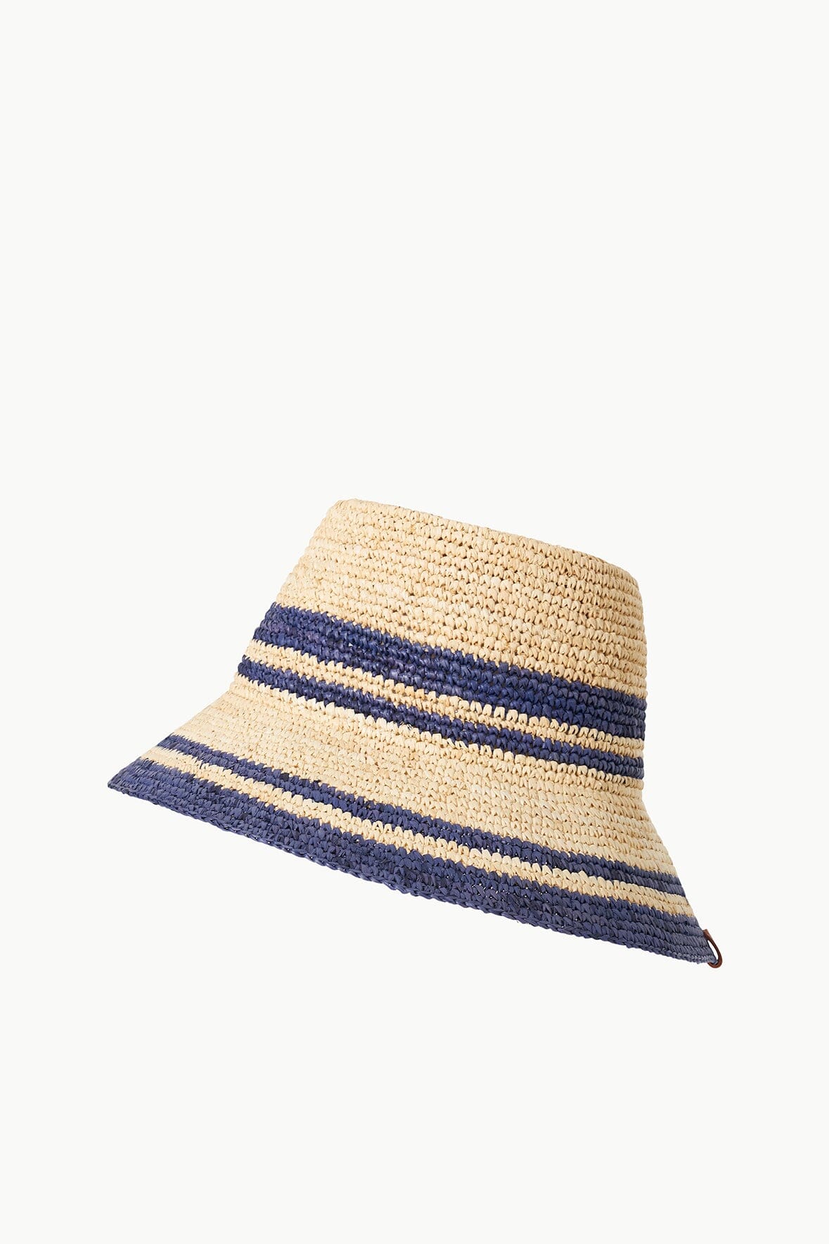 Straw Crochet Rita Bucket Hat for Summer | Natural Navy