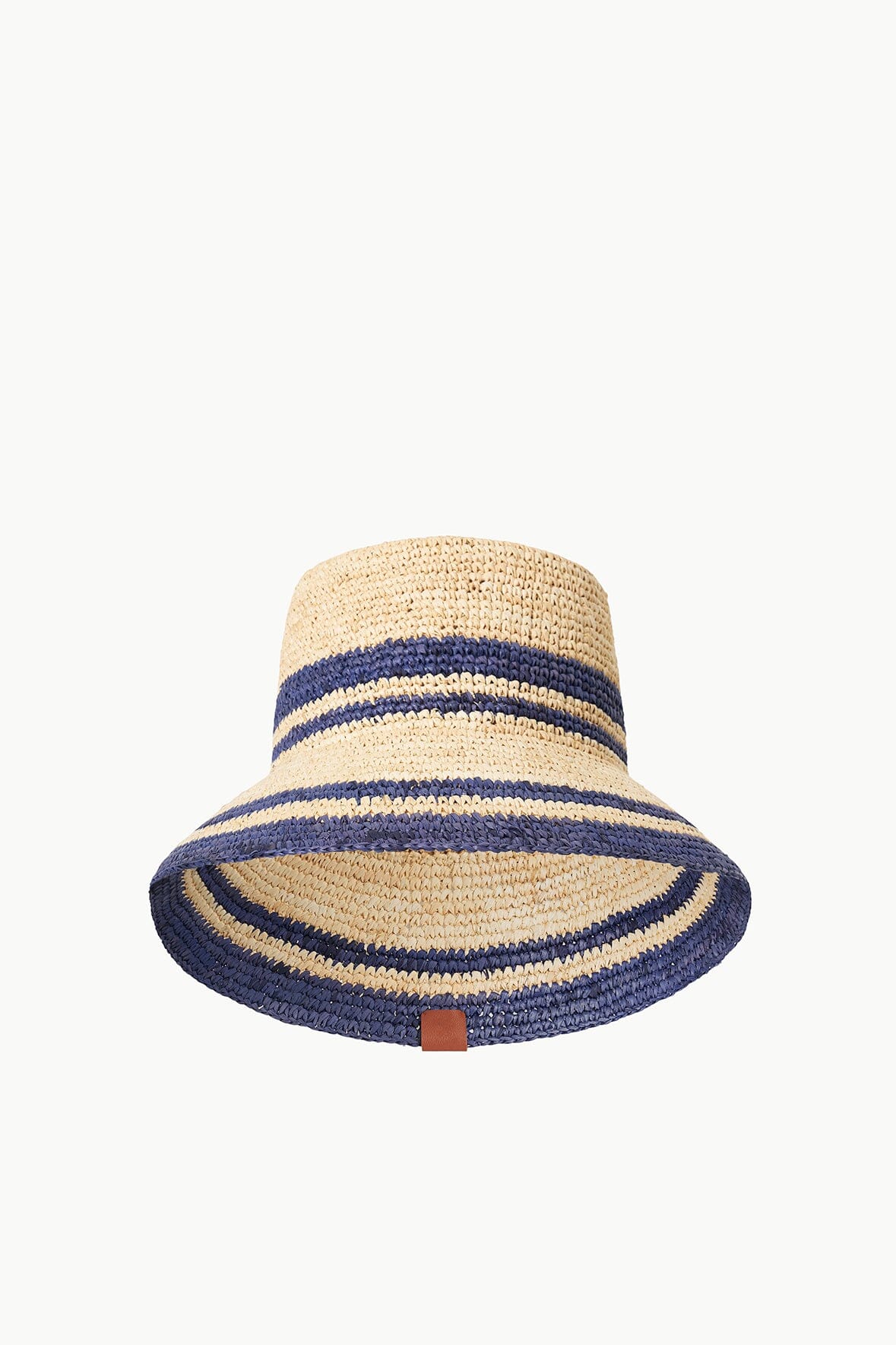 Straw Crochet Rita Bucket Hat for Summer | Natural Navy