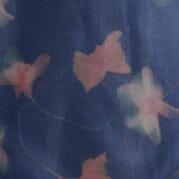Calluna Botanical Navy Organza Gown with Tiered Ruffle Hem