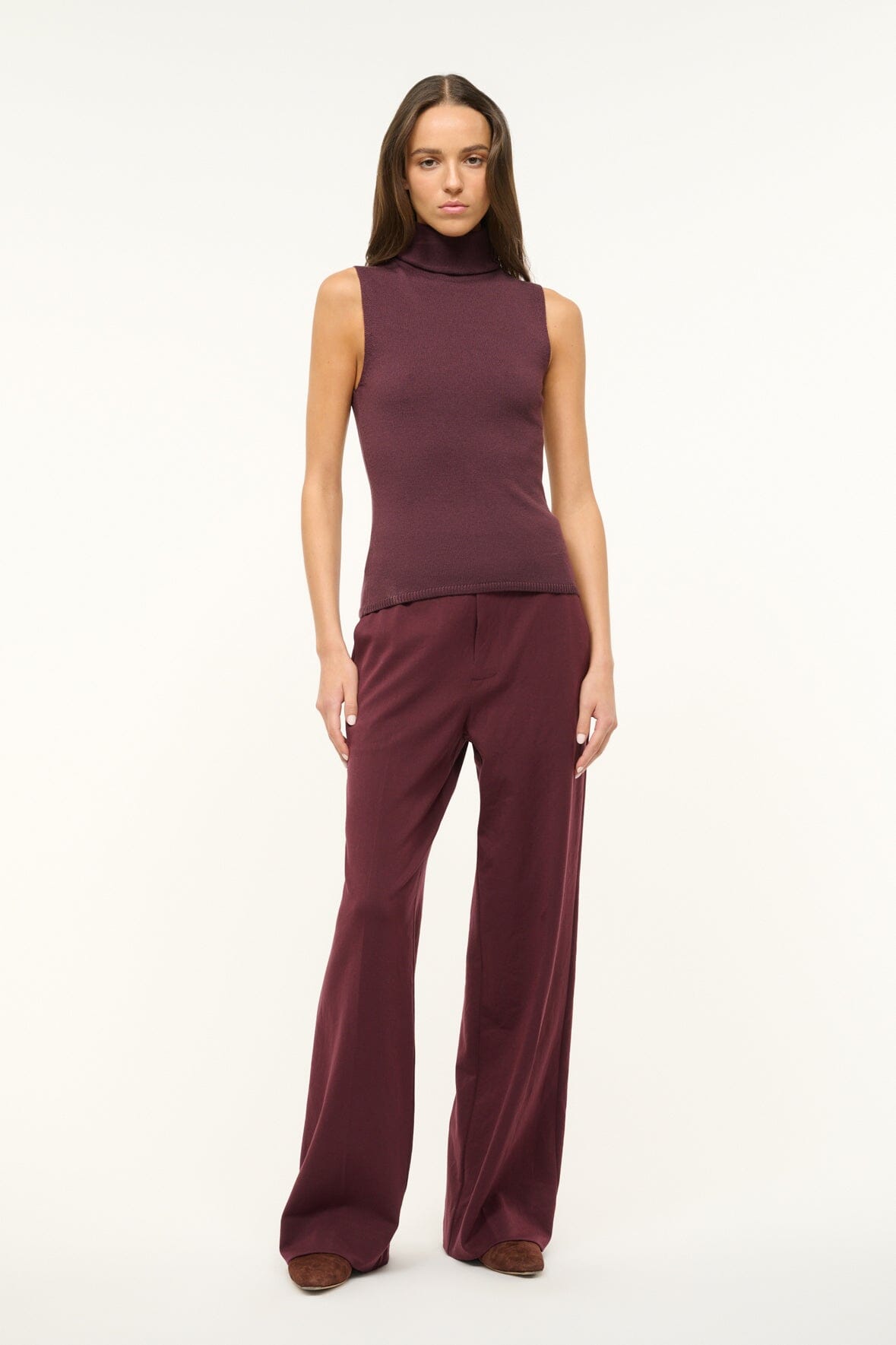 Merino Wool Canal Top with Detachable Scarf – Merlot