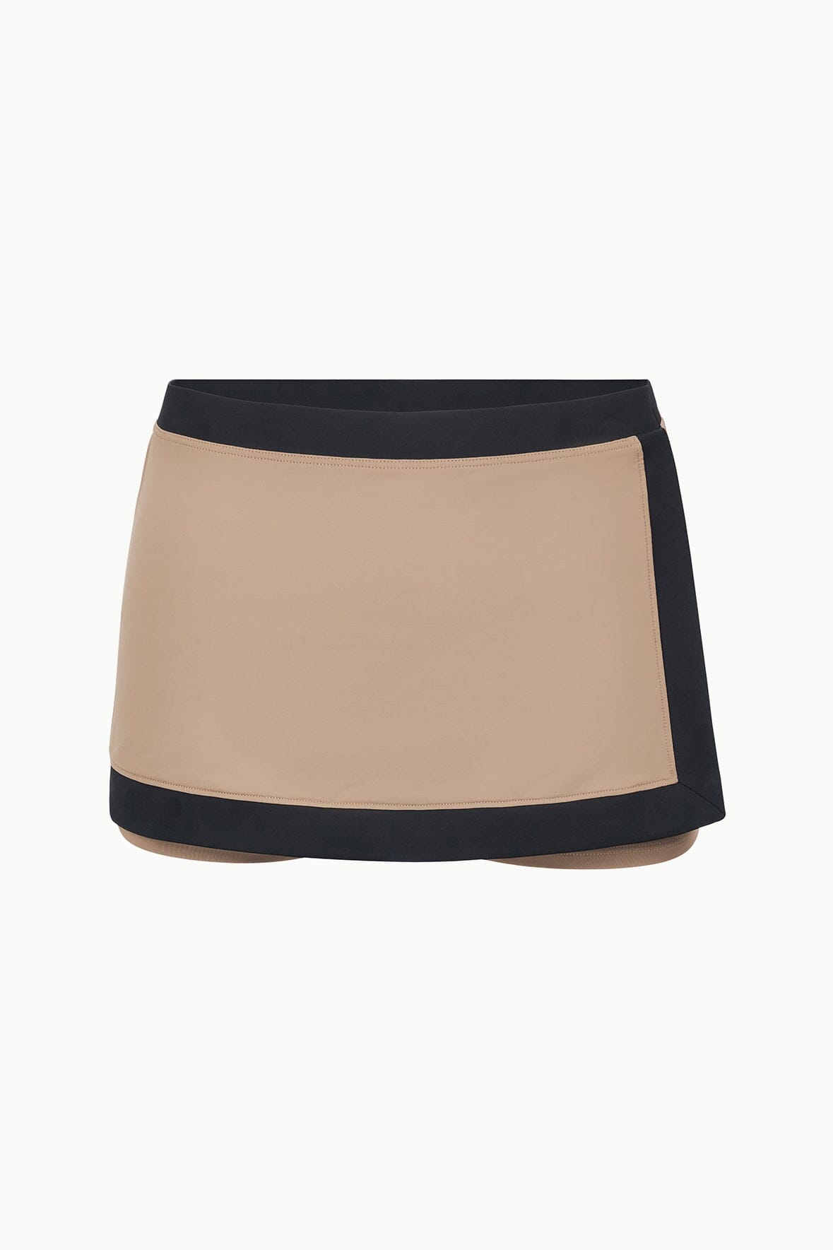 Canyon Faux-Wrap Swim Skirt with Bikini Bottom | Taupe Black