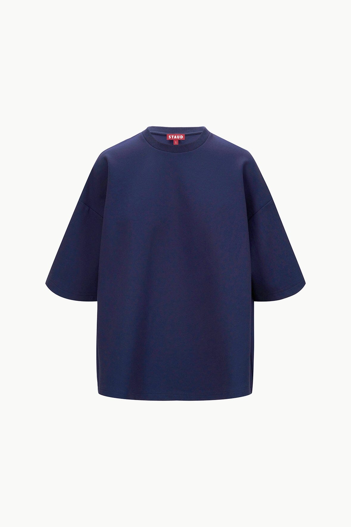 Oversized Navy Ponte Crewneck Shirt | Travel Essential Top