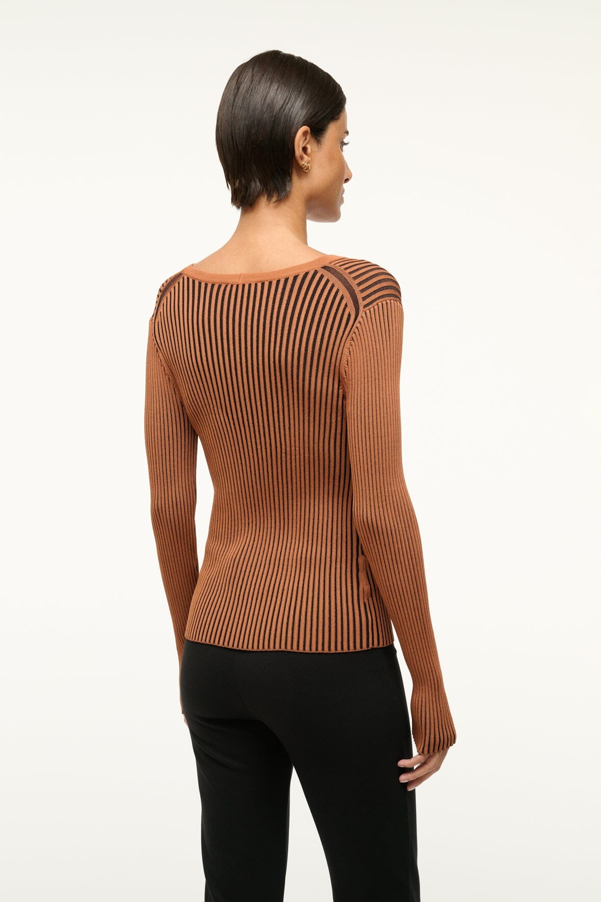 Black & Tan Cargo Sweater Cardigan - Stretch Rib Knit