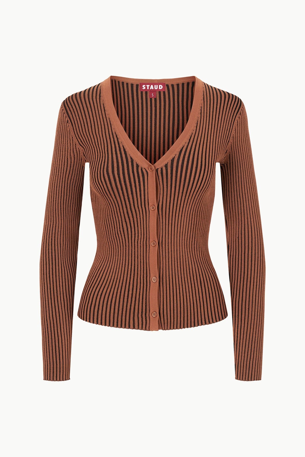 Black & Tan Cargo Sweater Cardigan - Stretch Rib Knit