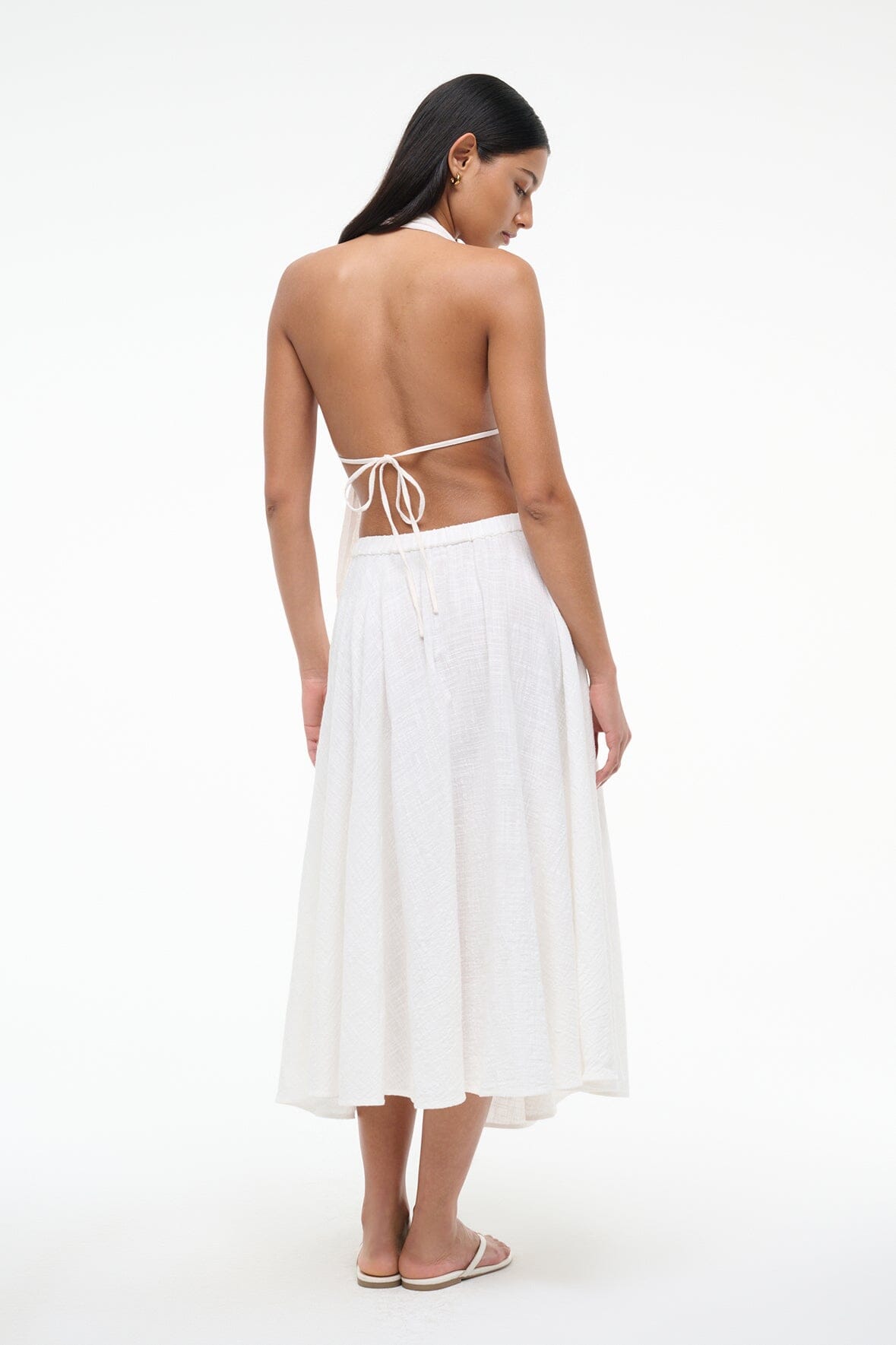 Carla Cotton Gauze Swim Cover-Up Skirt in Buttercream