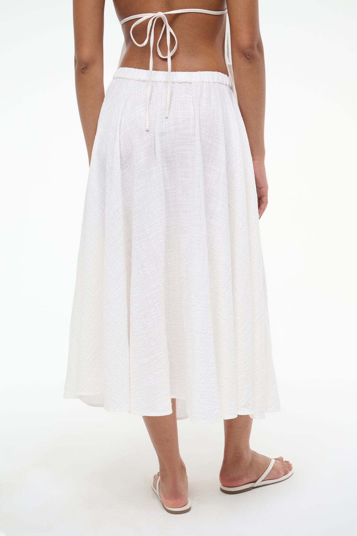 Carla Cotton Gauze Swim Cover-Up Skirt in Buttercream