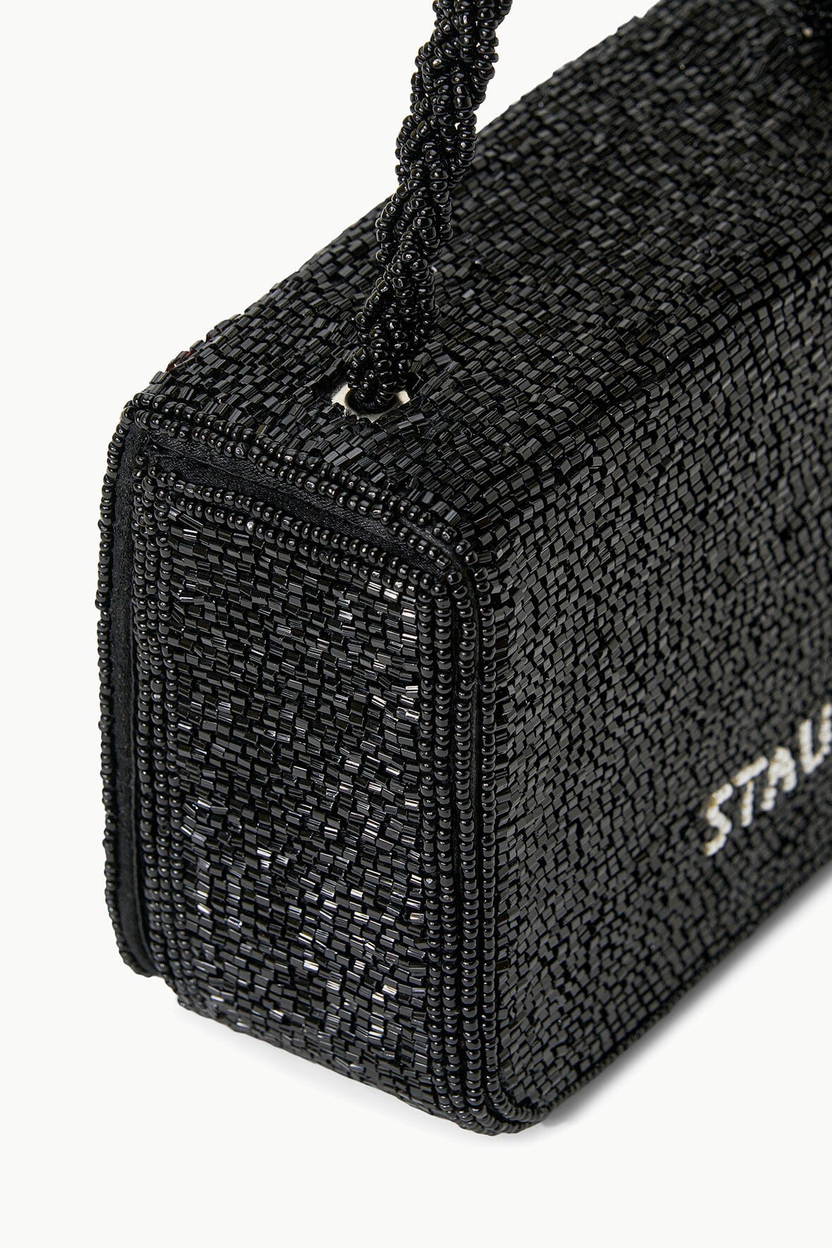 Carmen Black Beaded Box Bag with Magnetic Closure