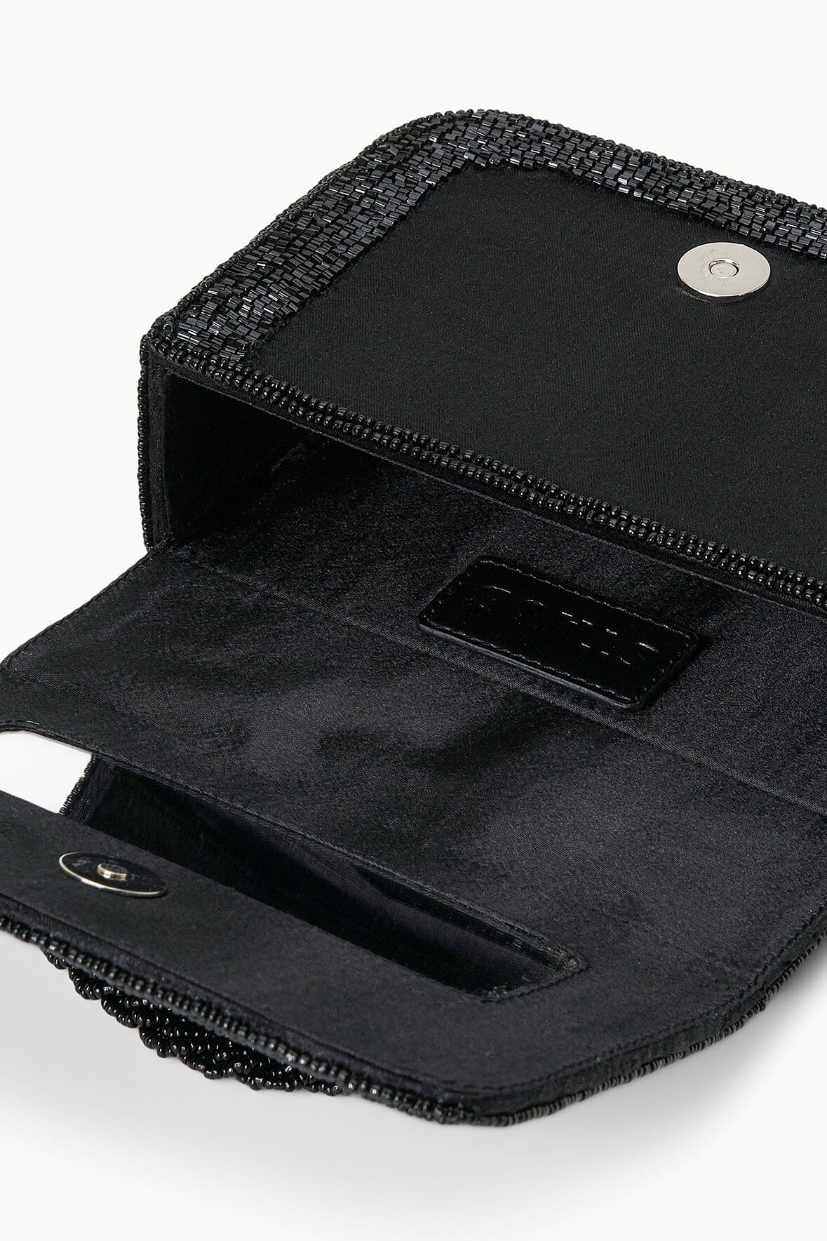 Carmen Black Beaded Box Bag with Magnetic Closure