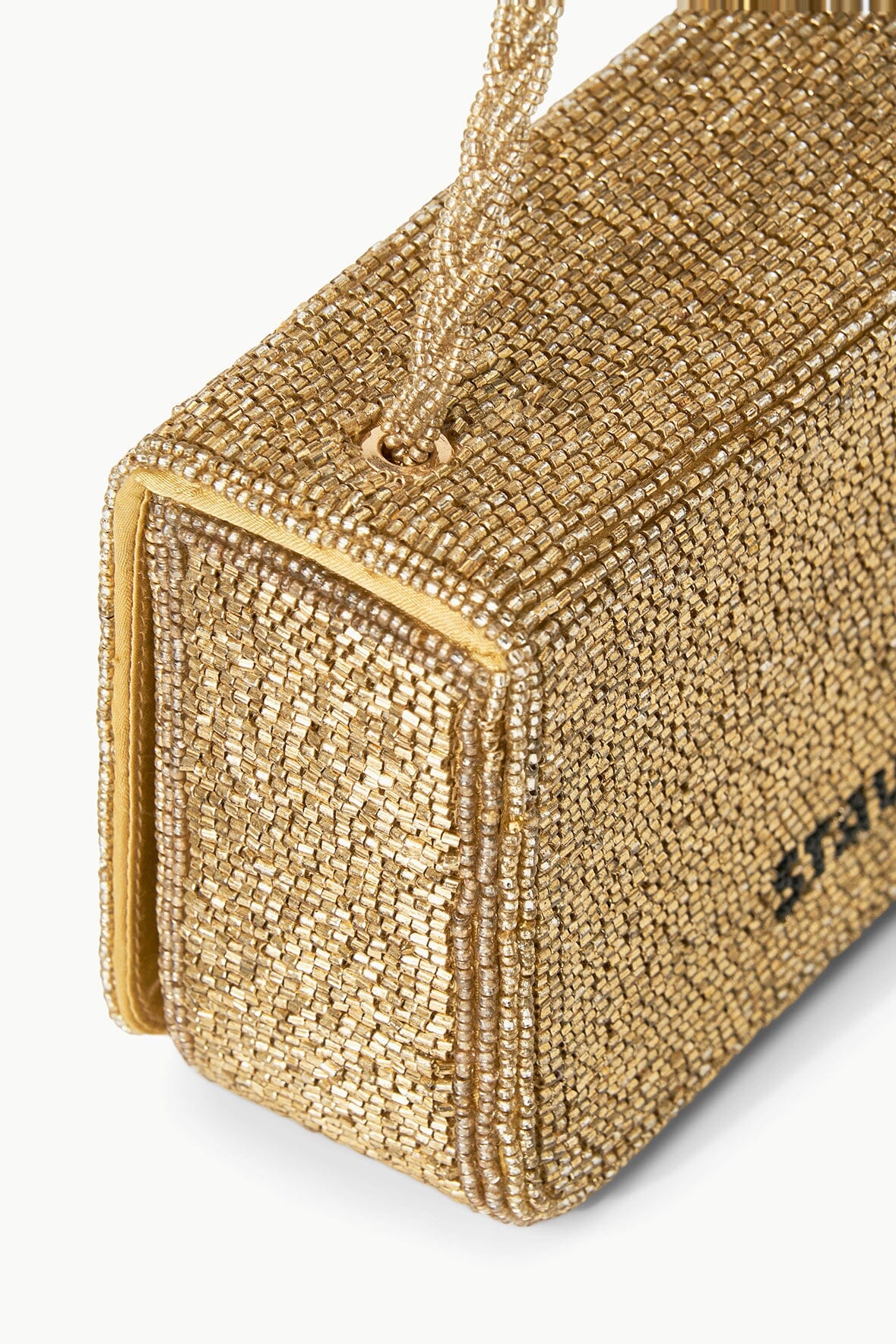 Carmen Gold Beaded Box Bag with Magnetic Closure