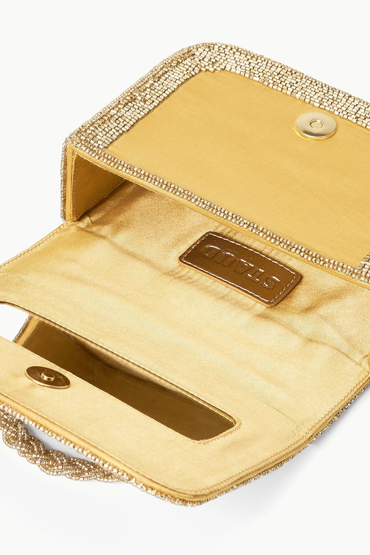 Carmen Gold Beaded Box Bag with Magnetic Closure