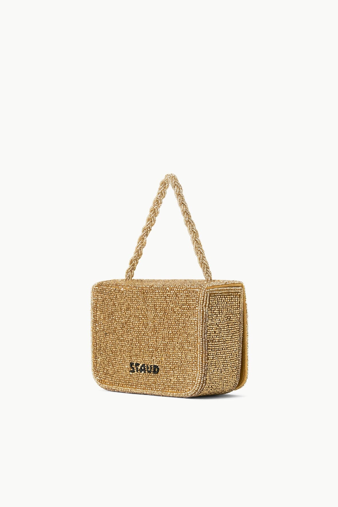 Carmen Gold Beaded Box Bag with Magnetic Closure