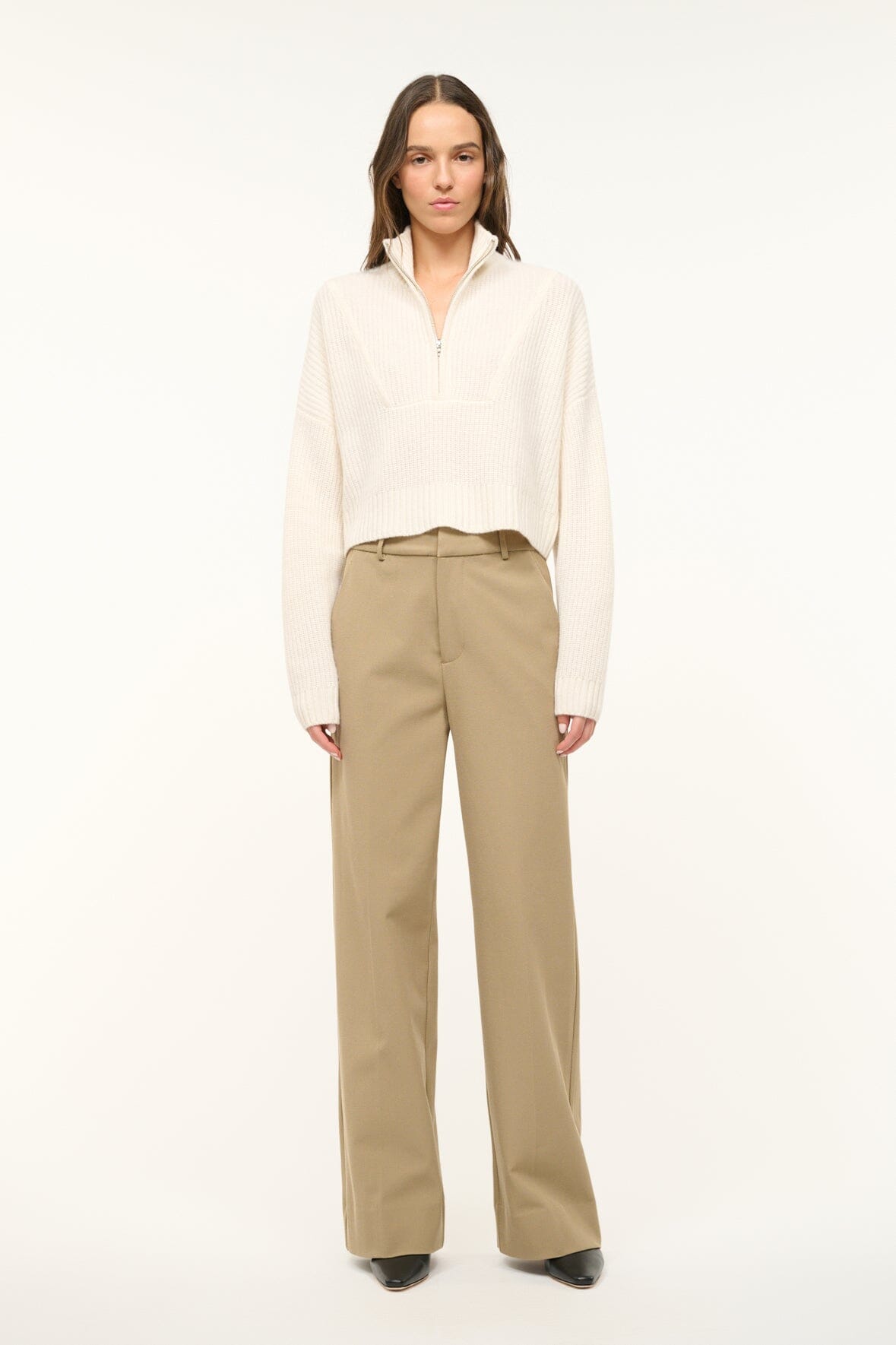 Cashmere Cropped Sweater - Hampton Ivory Knit for Fall
