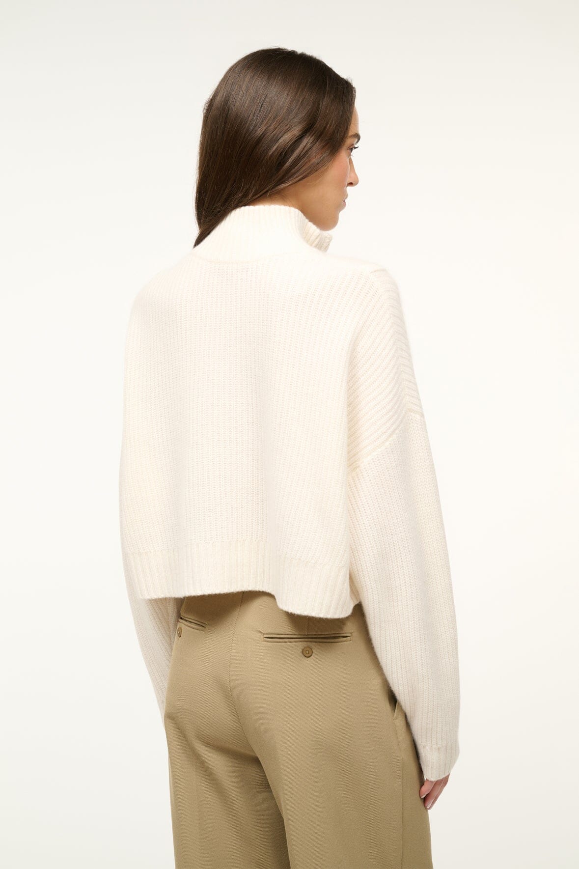 Cashmere Cropped Sweater - Hampton Ivory Knit for Fall