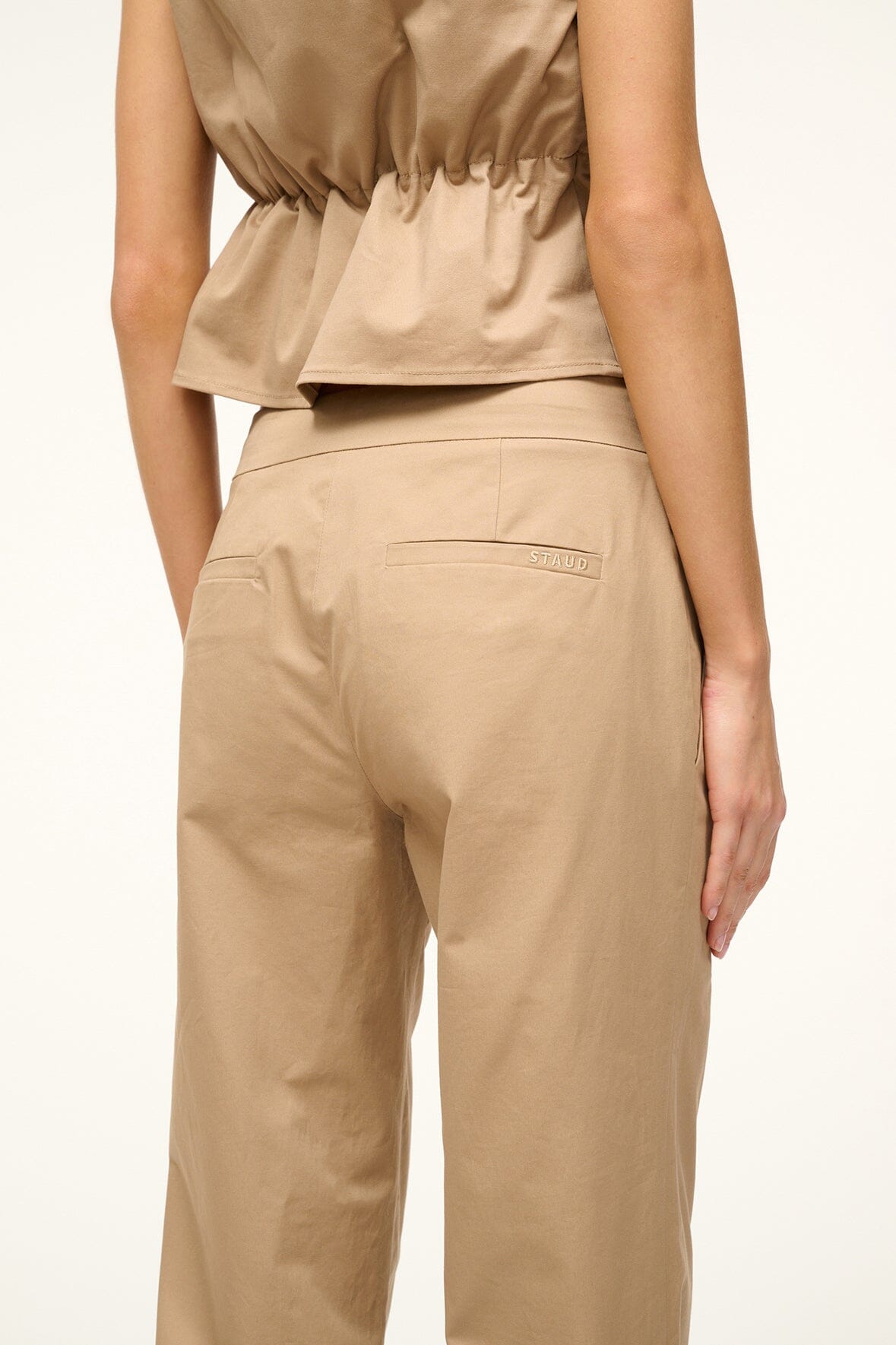 Chandler Khaki Low Rise Tapered Chino Pants