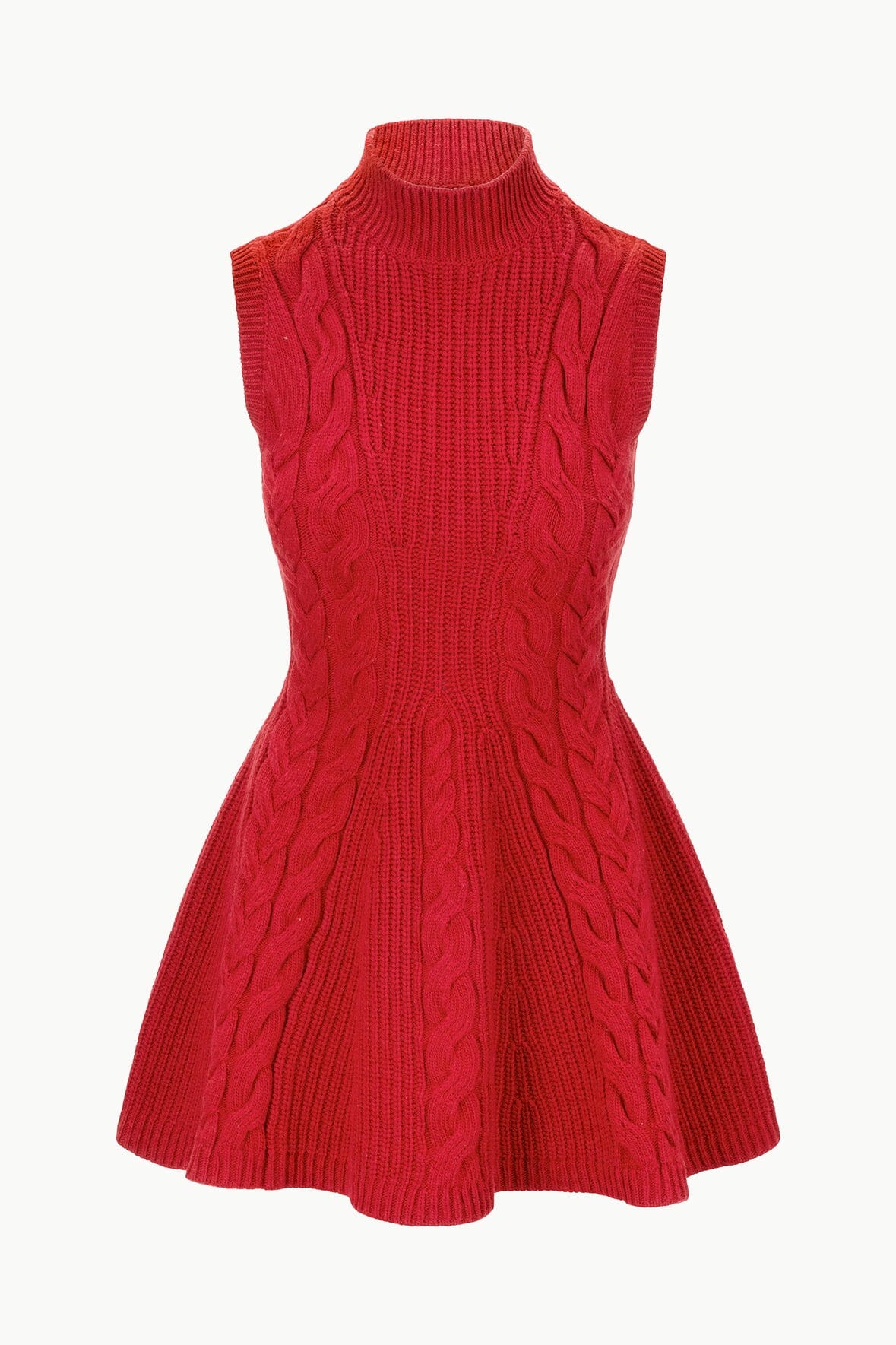 Charade Rouge Cable Knit Mini Dress with Mock Neck