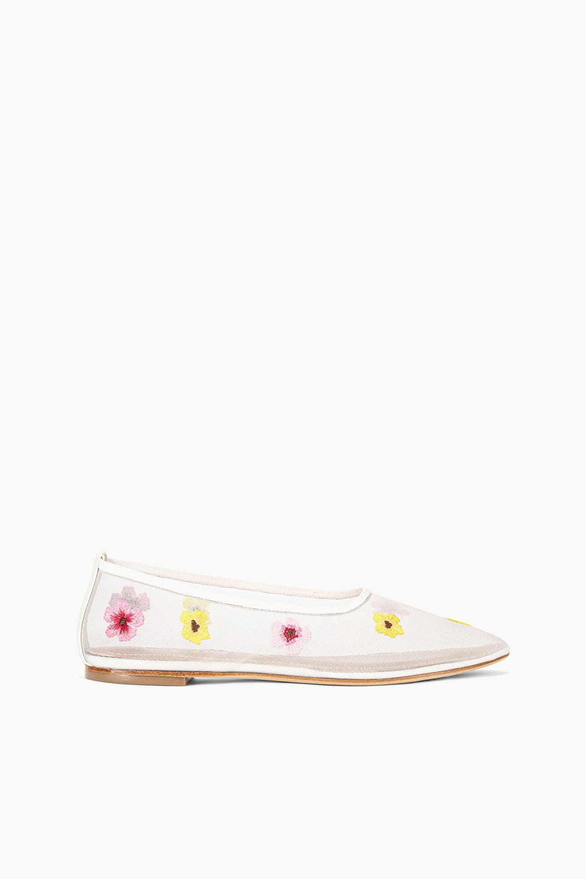 Alba Floral Embroidered Ballet Flats | Spring Mesh Shoes