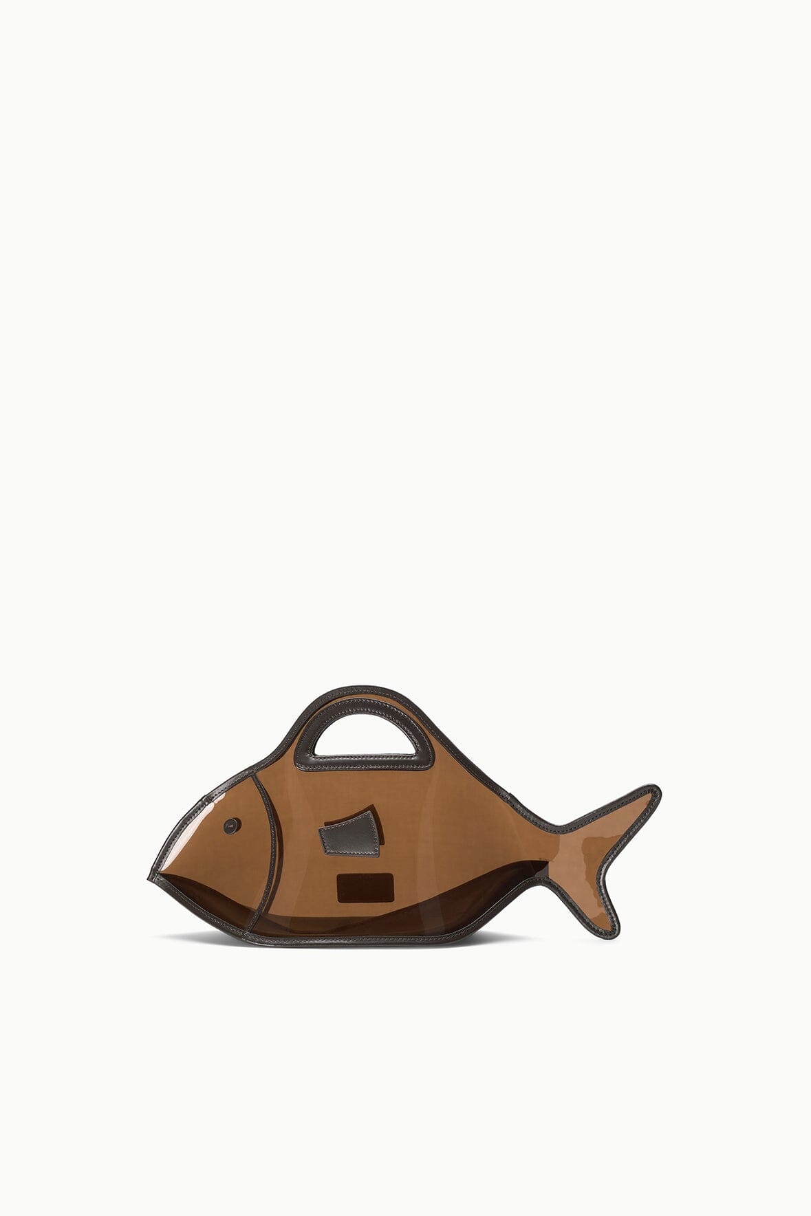 Cleo PVC Fish Bag with Leather Trim – Espresso Handbag