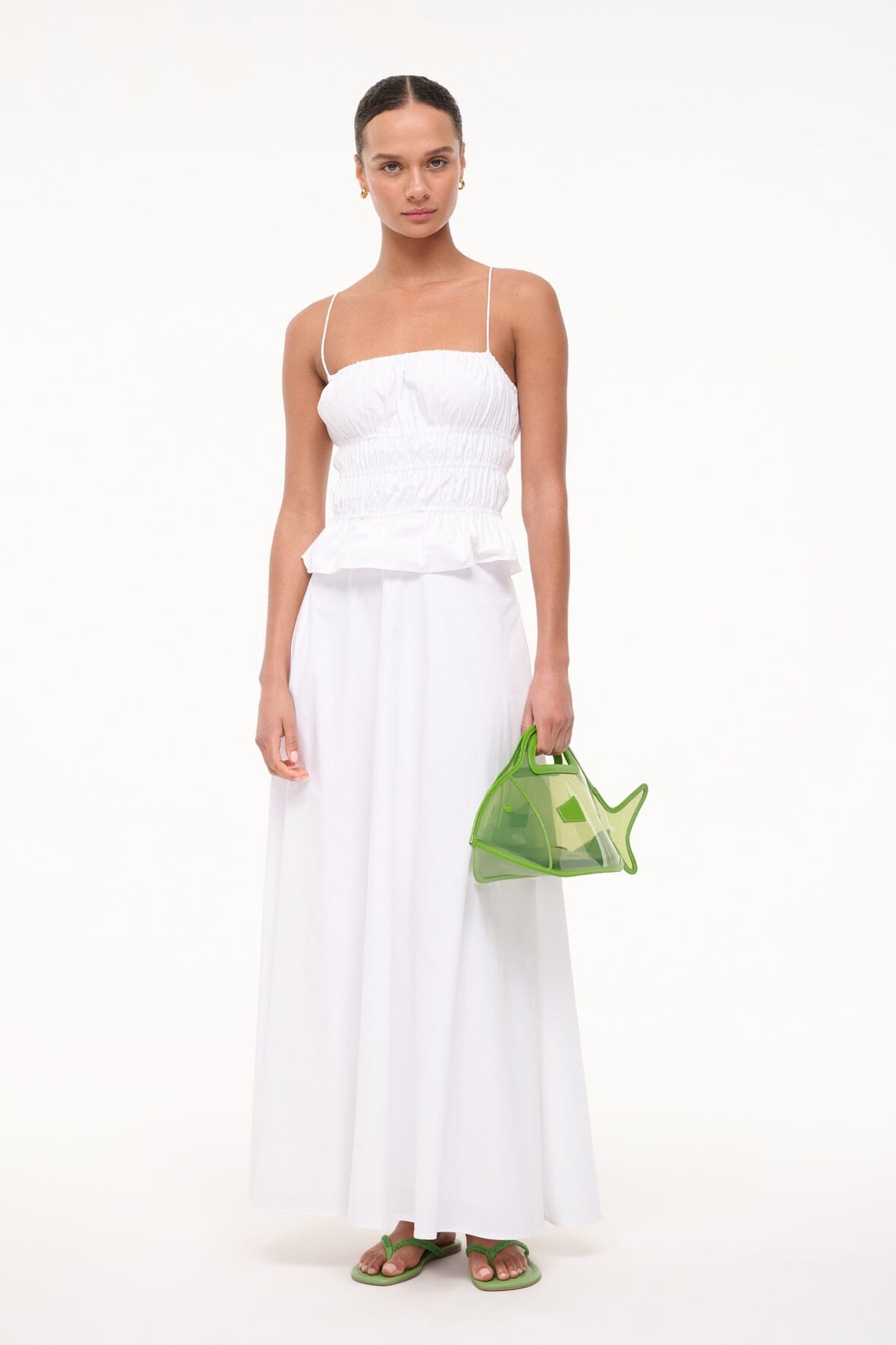 Cleo Meadow PVC Fish Bag with Leather Trim – Packable Shoulder Bag