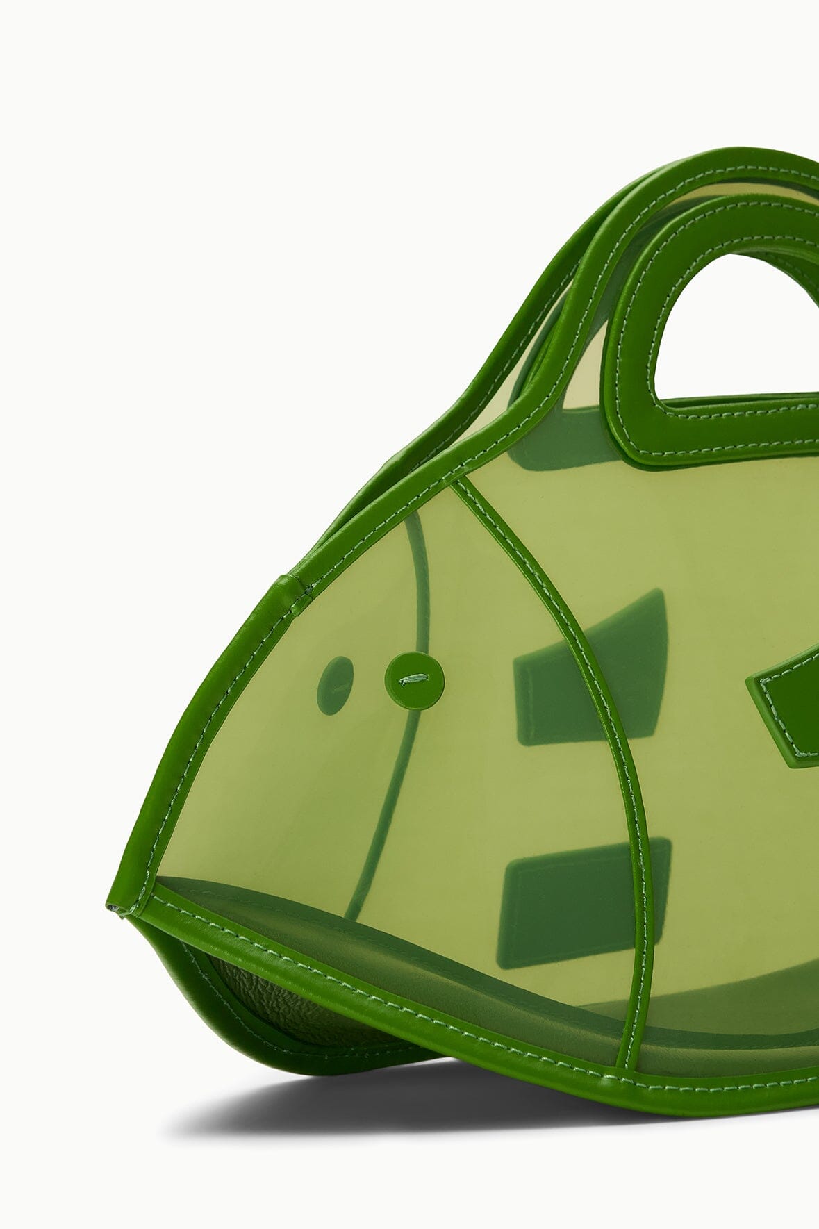 Cleo Meadow PVC Fish Bag with Leather Trim – Packable Shoulder Bag