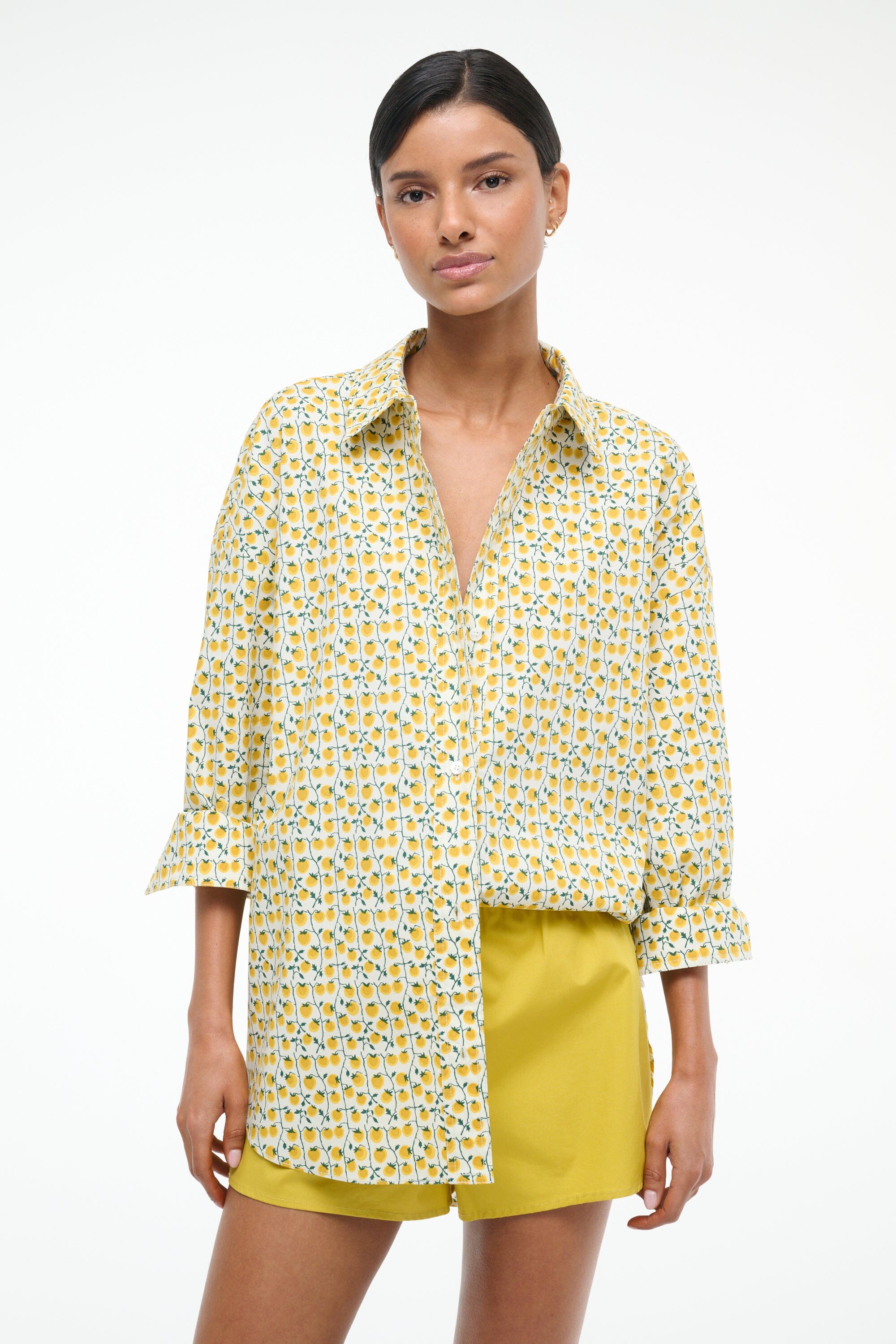 Oversized Cotton Poplin Colton Top - On The Vine Golden