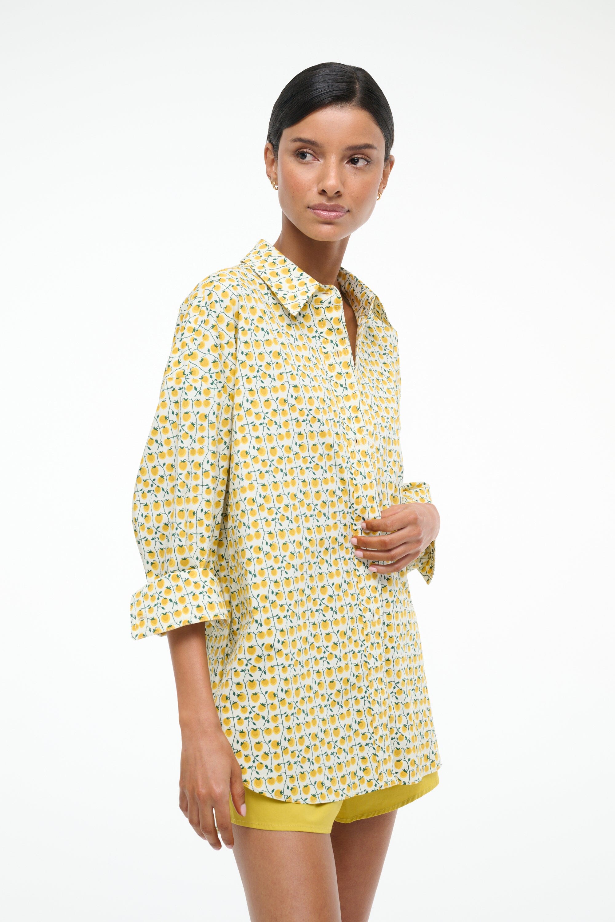 Oversized Cotton Poplin Colton Top - On The Vine Golden