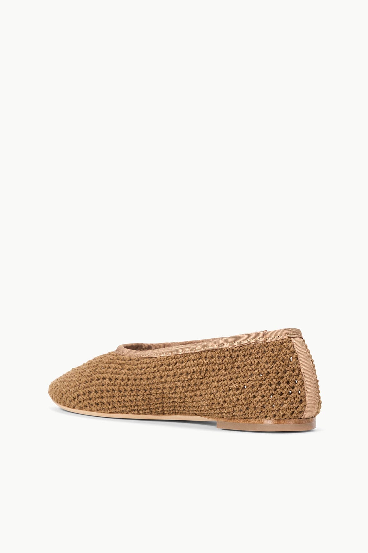 Alba Crochet Ballet Flats in Camel | Cotton Slip-On Shoes